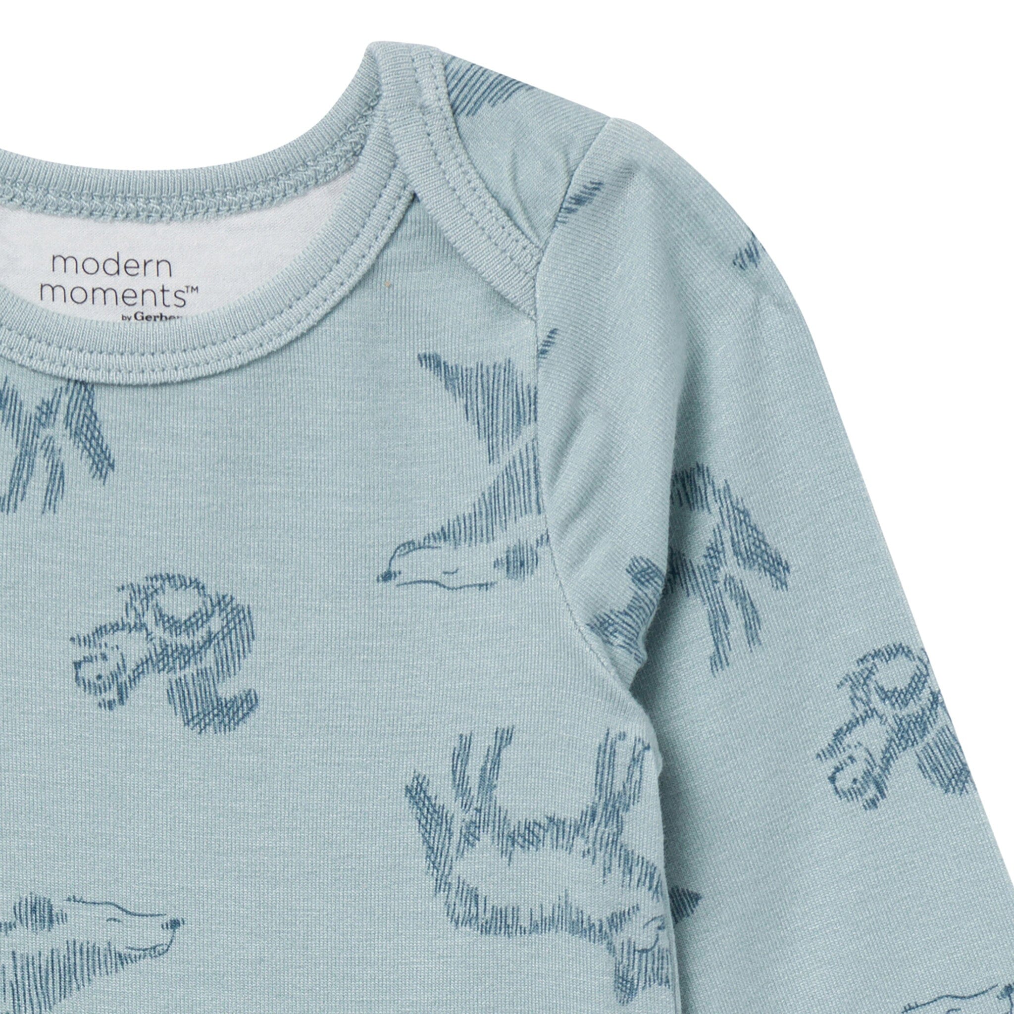 4-Piece Baby Boys Woodland Animals Viscose Bodysuits and Pants Set - Image 5