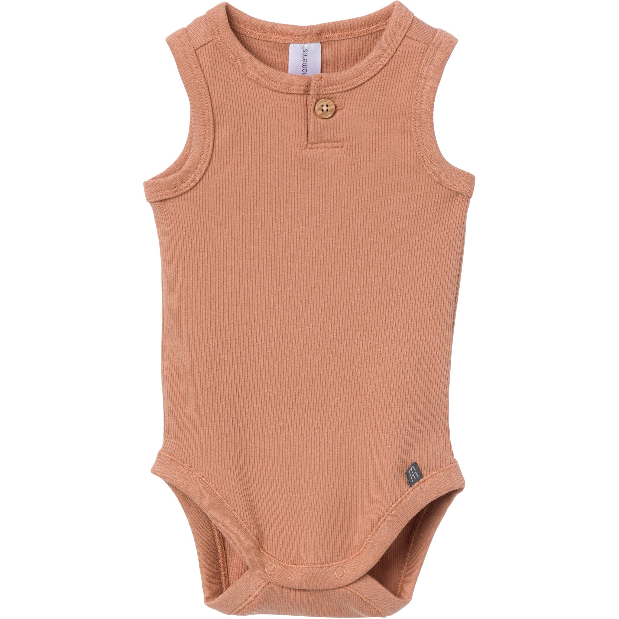 4-Piece Baby Boys Brown/ Med Grey Heather Bodysuit and Short Set - Image 2