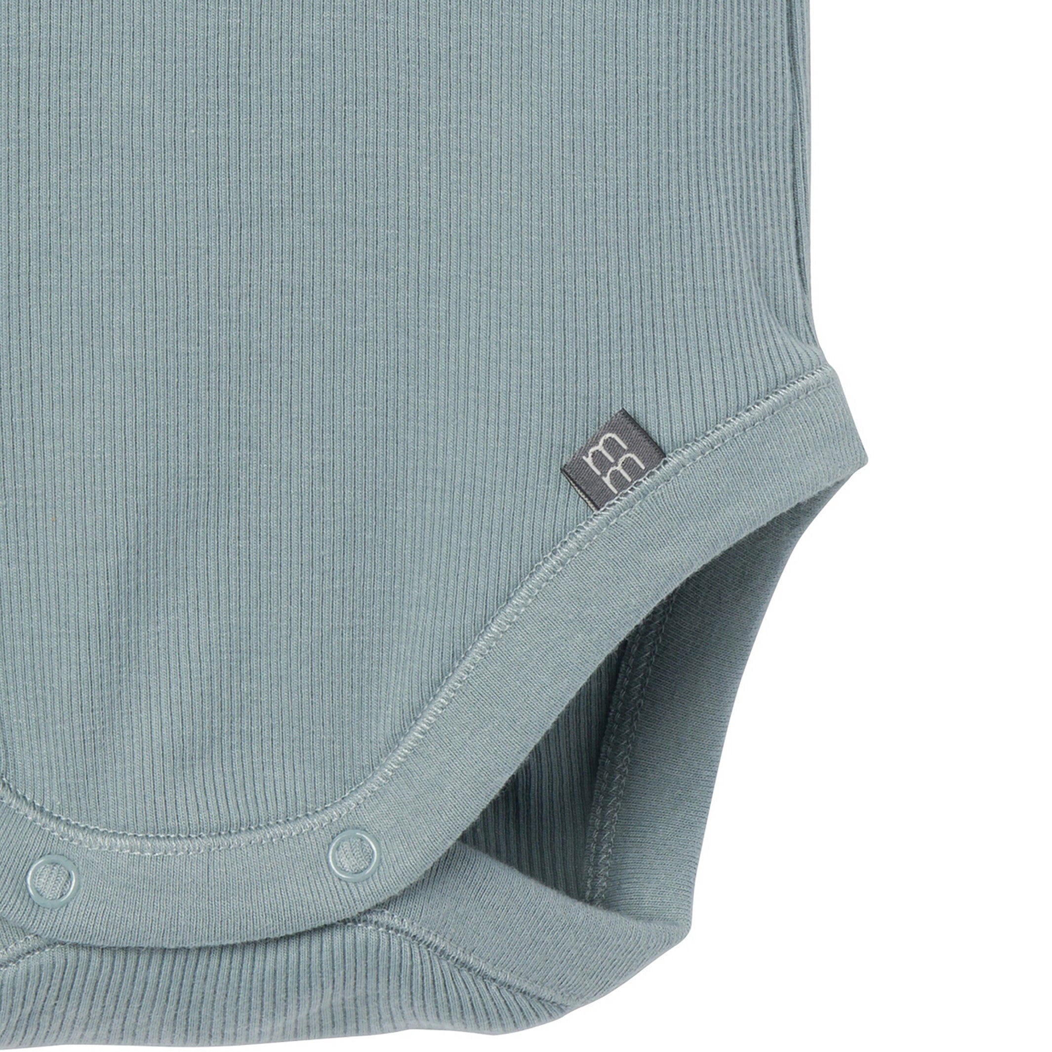 4-Piece Baby Boys Cream & Teal Bodysuits and Shorts Set - Image 5