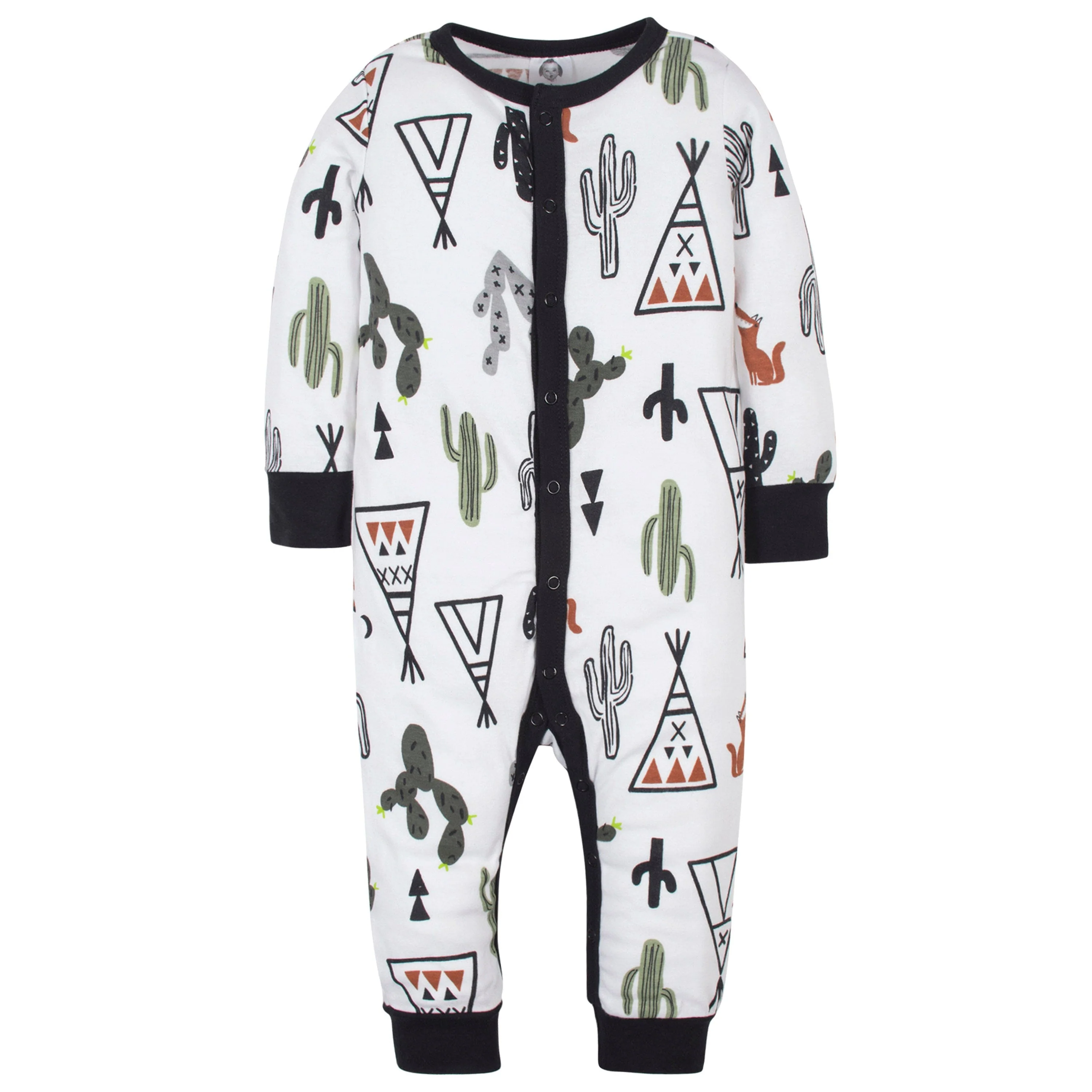 4-Piece Baby Boys Desert & Stripes Coverall, Cap, & Wiggle-Proof™ Socks - Image 2