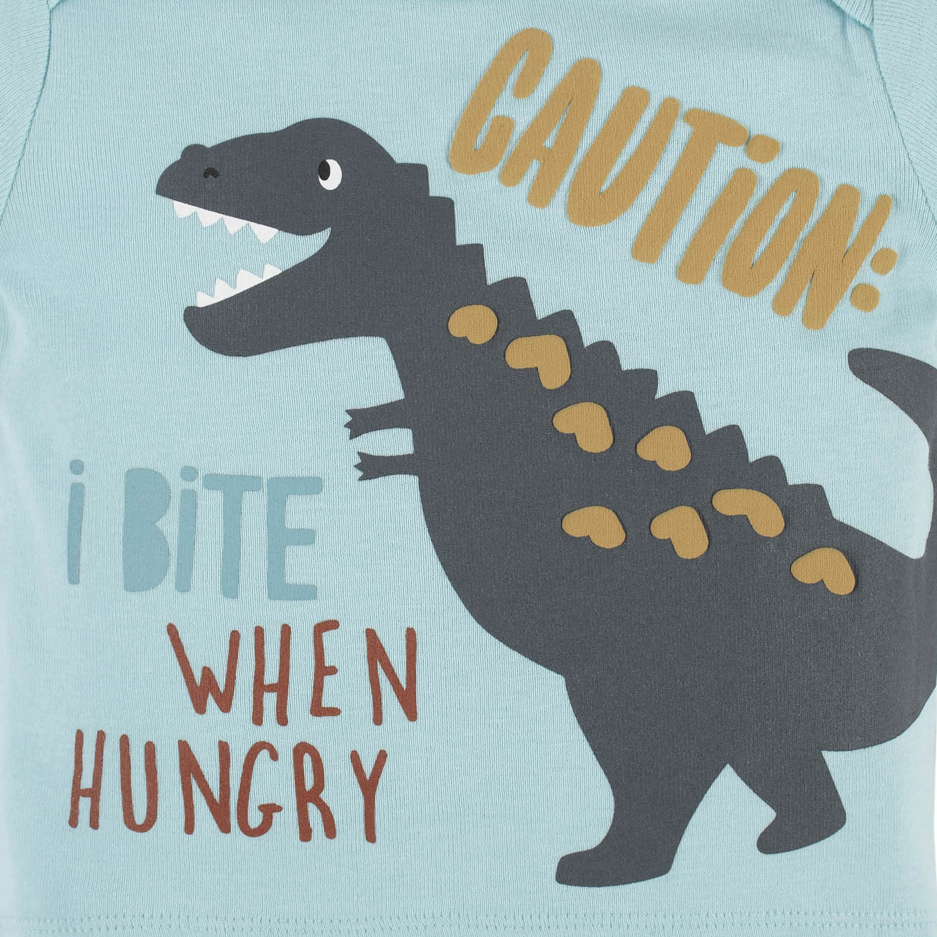4-Piece Baby Boys Dino Blues Onesies® Bodysuit, Tee, Shorts & Pant Set - Image 3