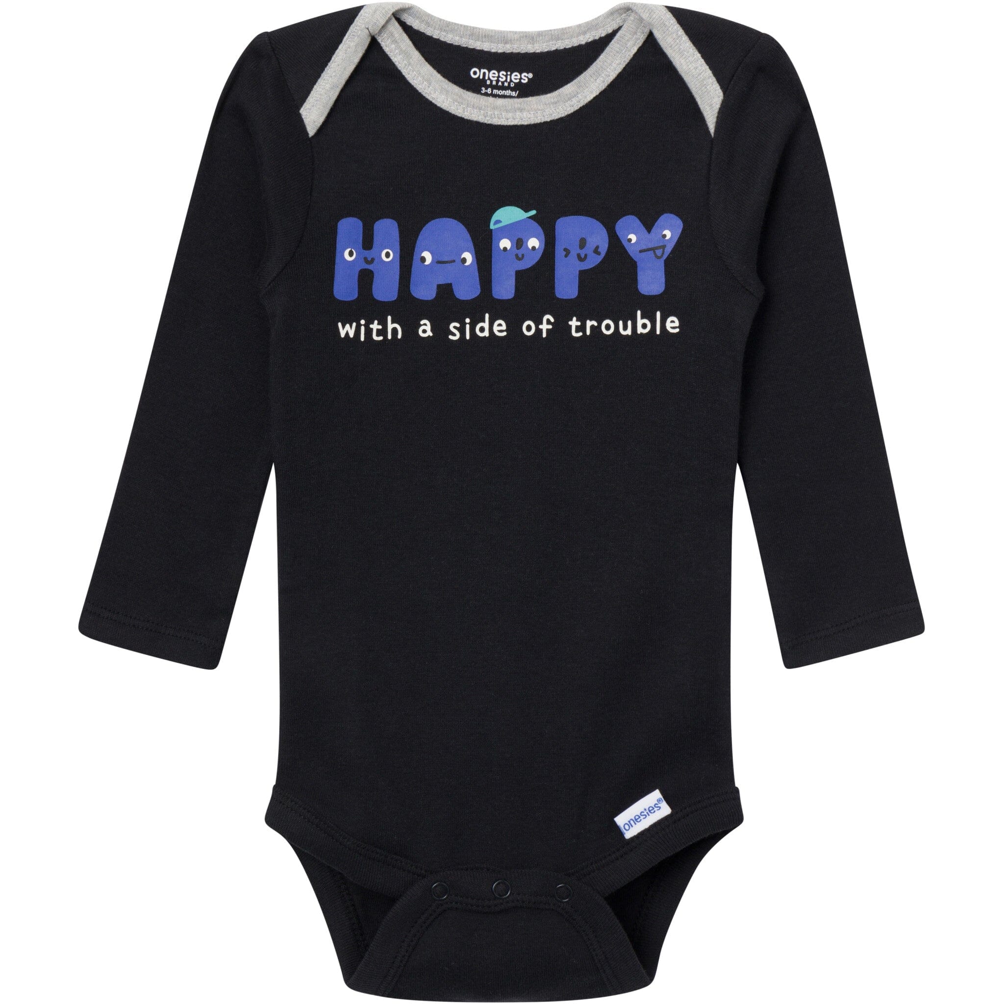4-Piece Baby Boys Happy Letters Onesies® Bodysuits and Pants - Image 2