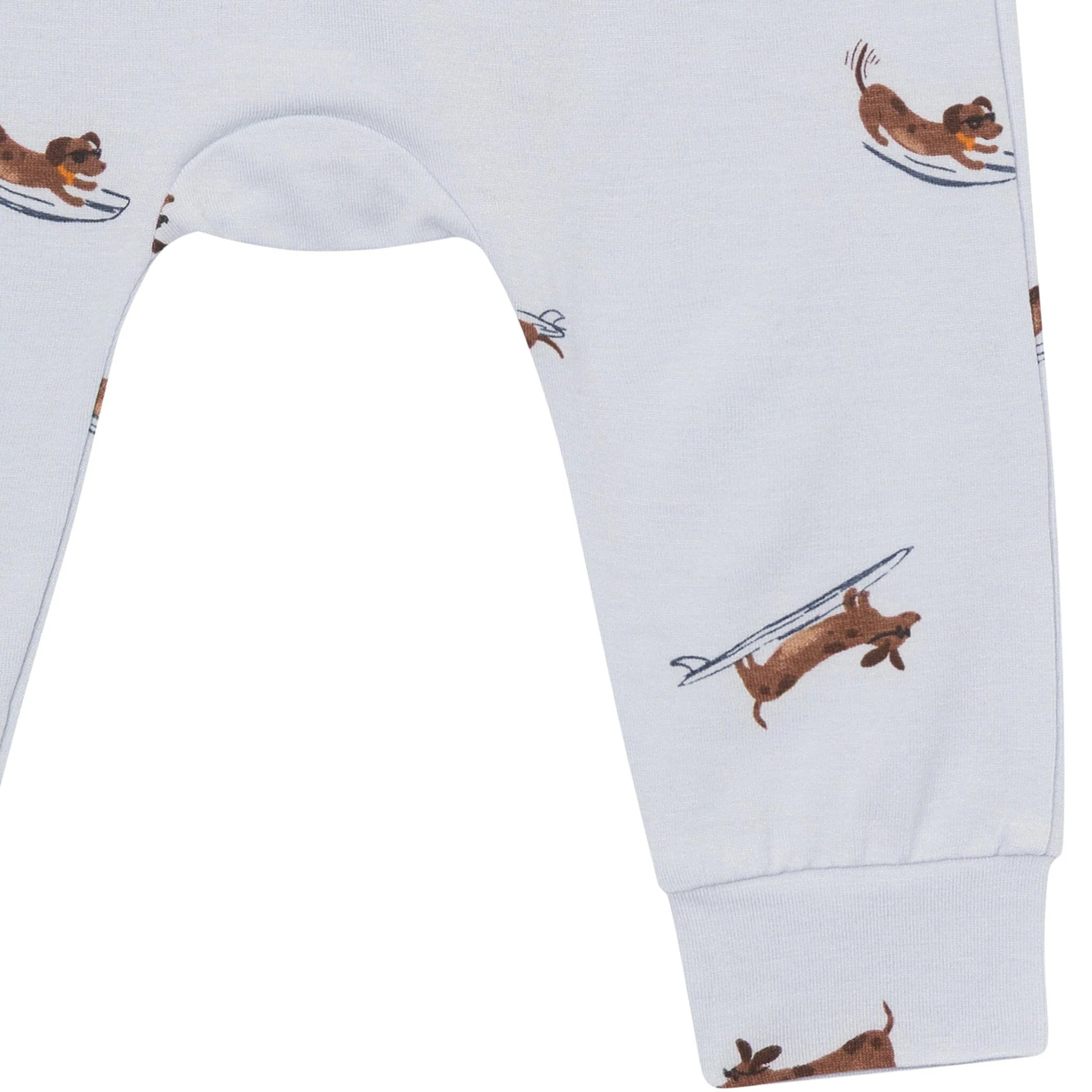 4-Piece Baby Boys Dachshund Surf Bodysuits and Pants Viscose Set - Image 7