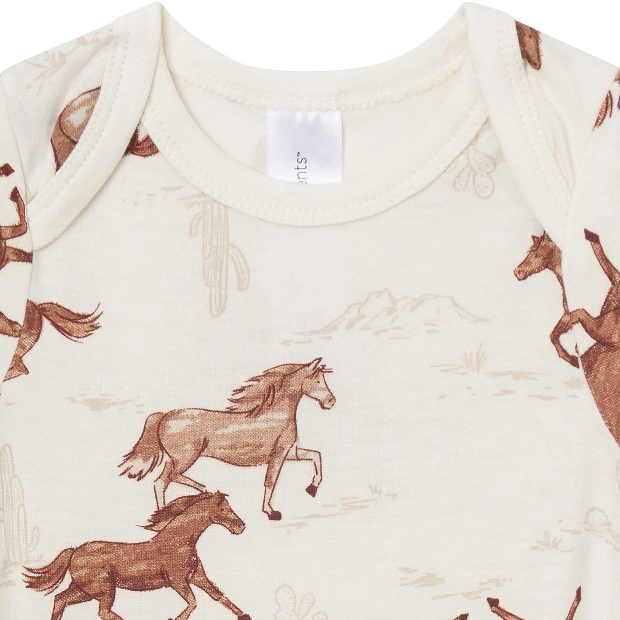 4-Piece Baby Boys Wild Horses Bodysuits and Pants Viscose Set - Image 3