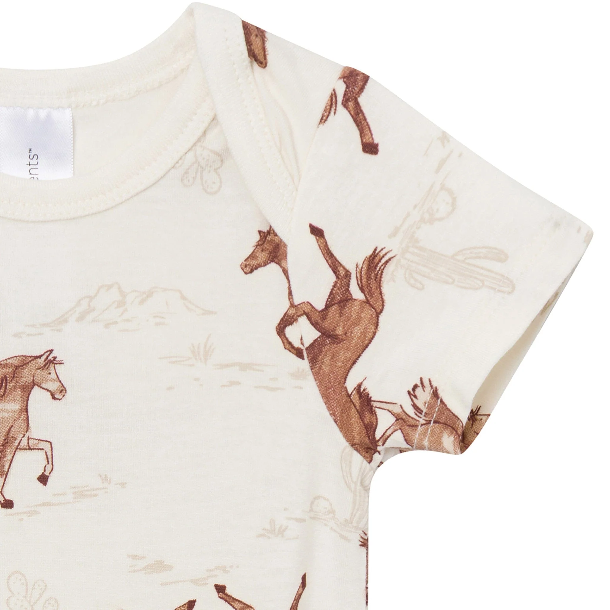 4-Piece Baby Boys Wild Horses Bodysuits and Pants Viscose Set - Image 4