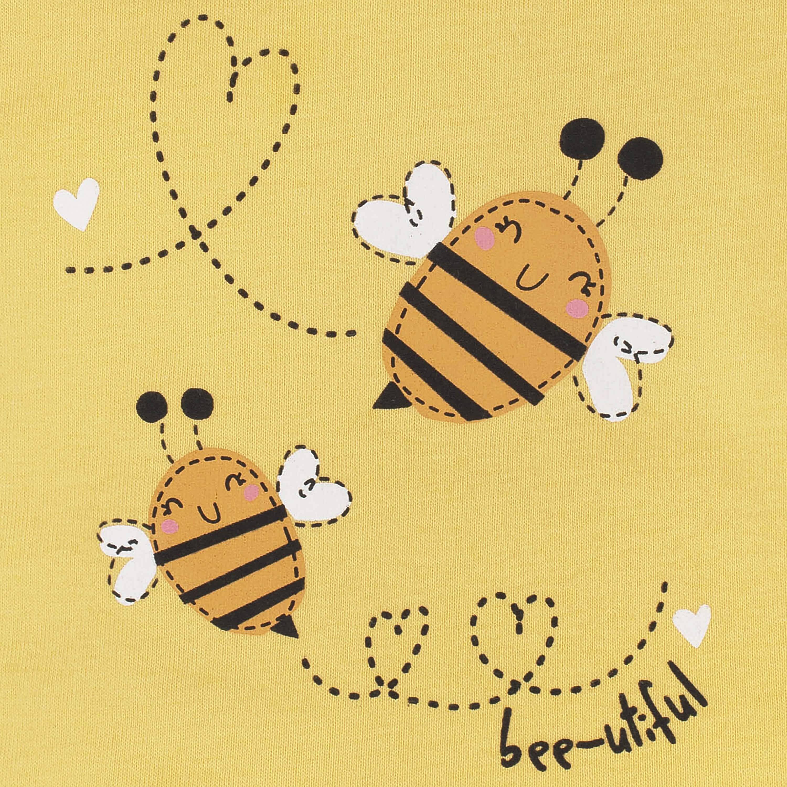 4-Piece Baby Girls Bee Garden Onesies® Bodysuit, Tee, Skort & Pant Set - Image 5