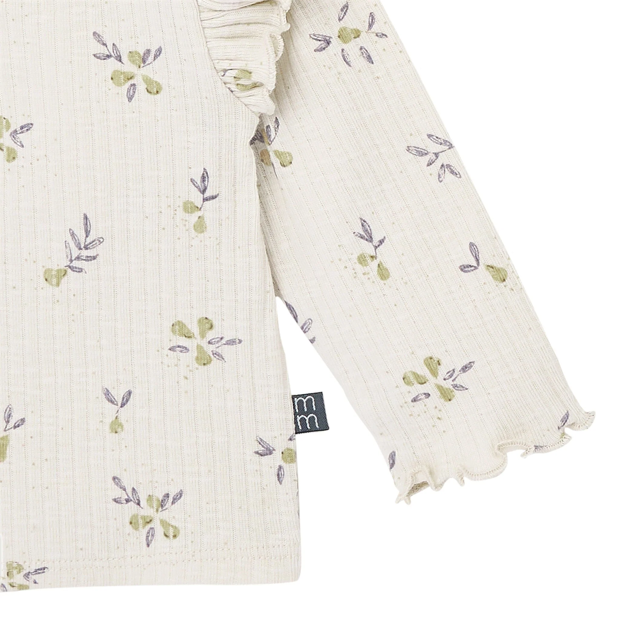 4-Piece Baby Girls Pear Henley Ruffle Tops and Pants Set - Image 4