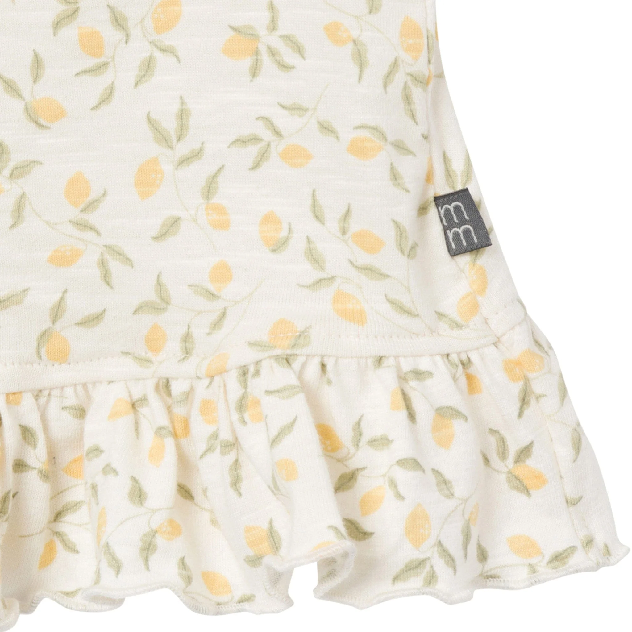 4-Piece Baby Girls Lemon Vines Sleeveless Peplum Tops and Shorts Set - Image 5