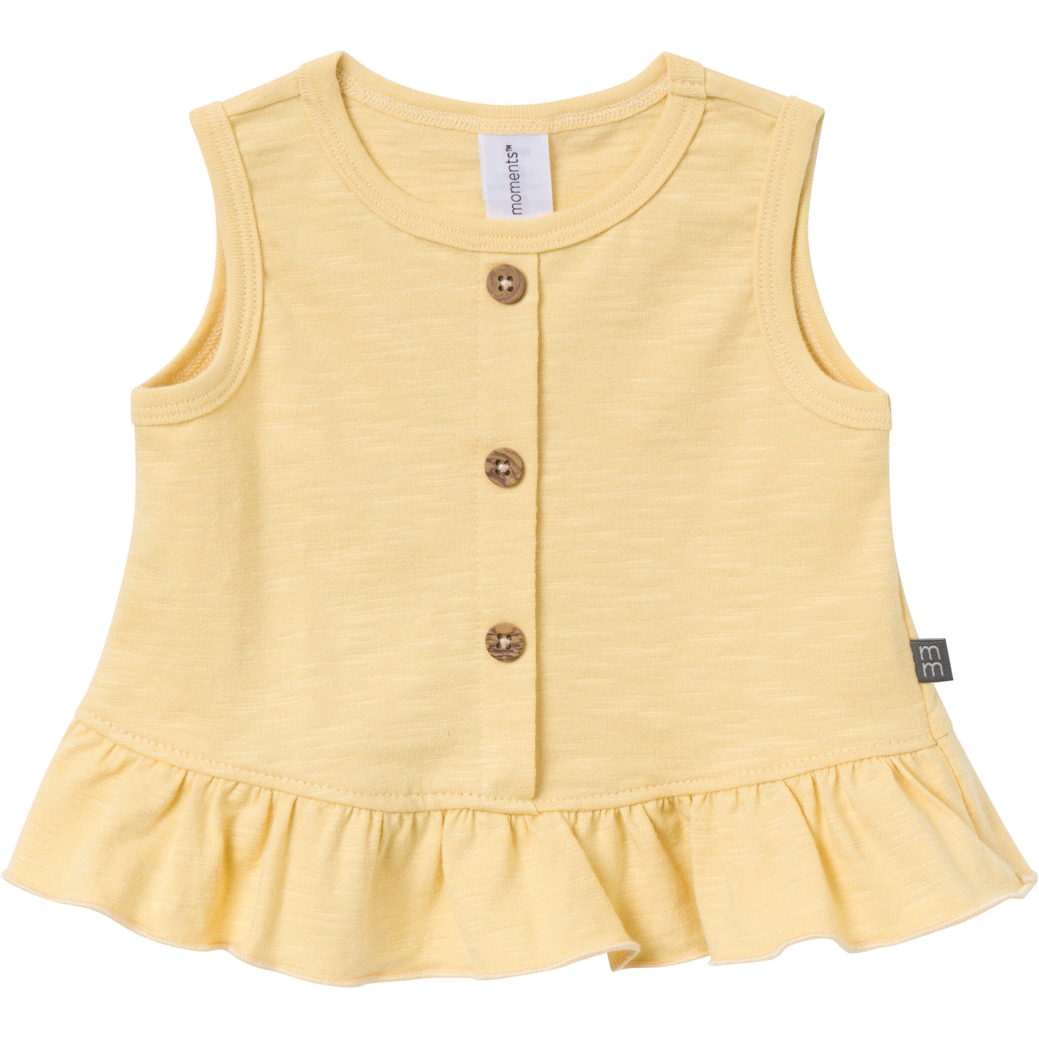 4-Piece Baby Girls Lemon Vines Sleeveless Peplum Tops and Shorts Set - Image 6