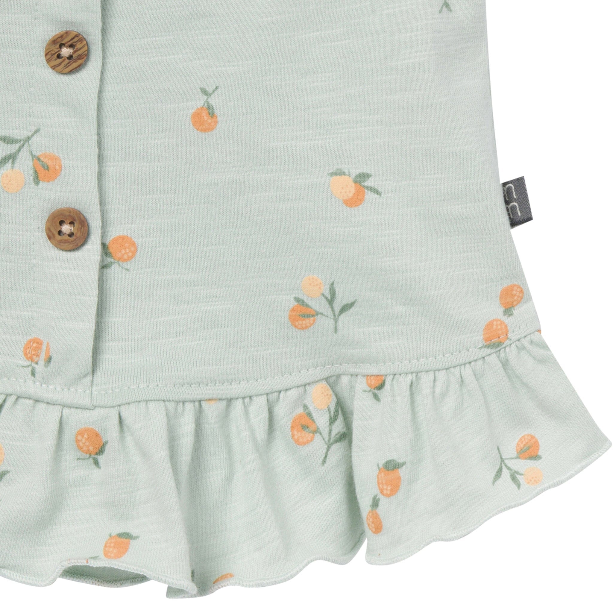 4-Piece Baby Girls Light Sky Oranges Sleeveless Peplum Tops and Shorts Set - Image 5