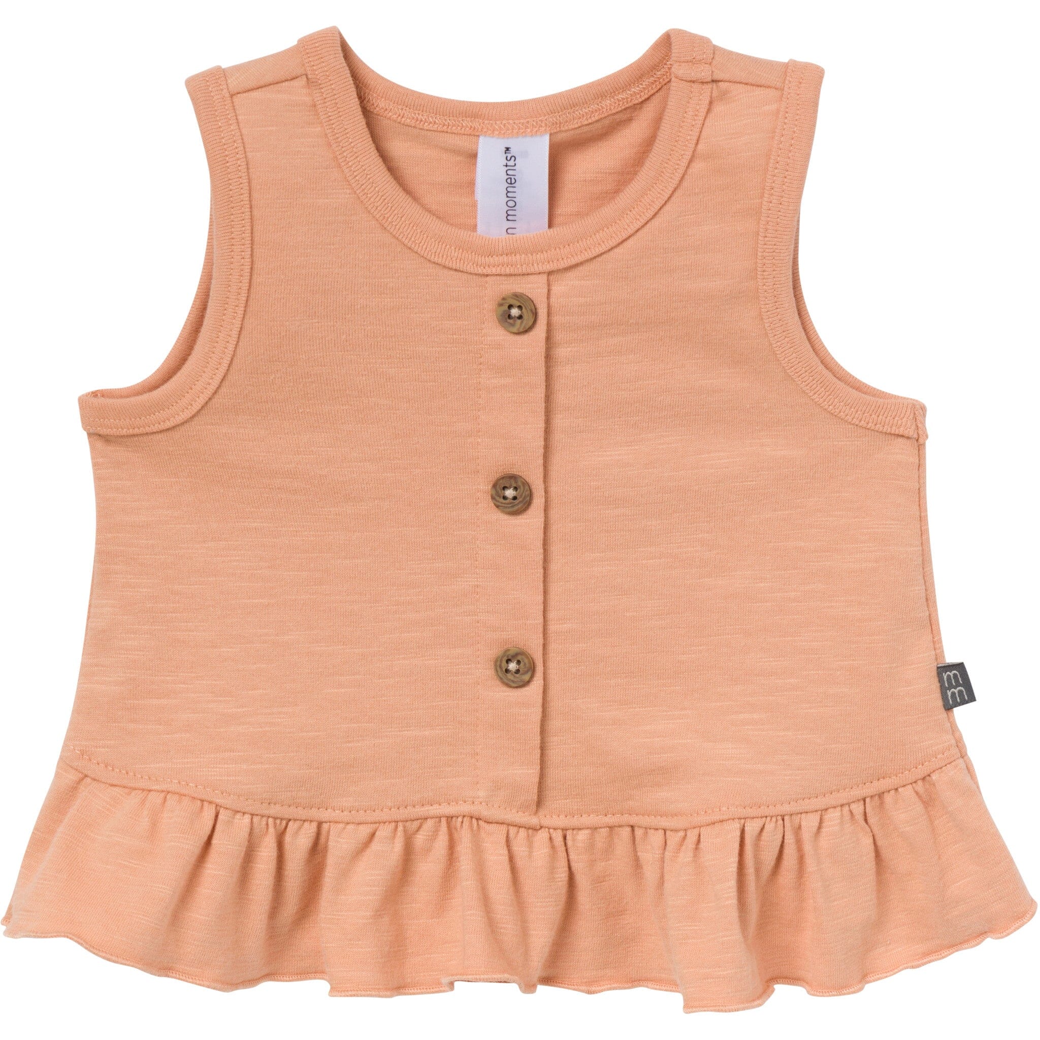 4-Piece Baby Girls Light Sky Oranges Sleeveless Peplum Tops and Shorts Set - Image 6