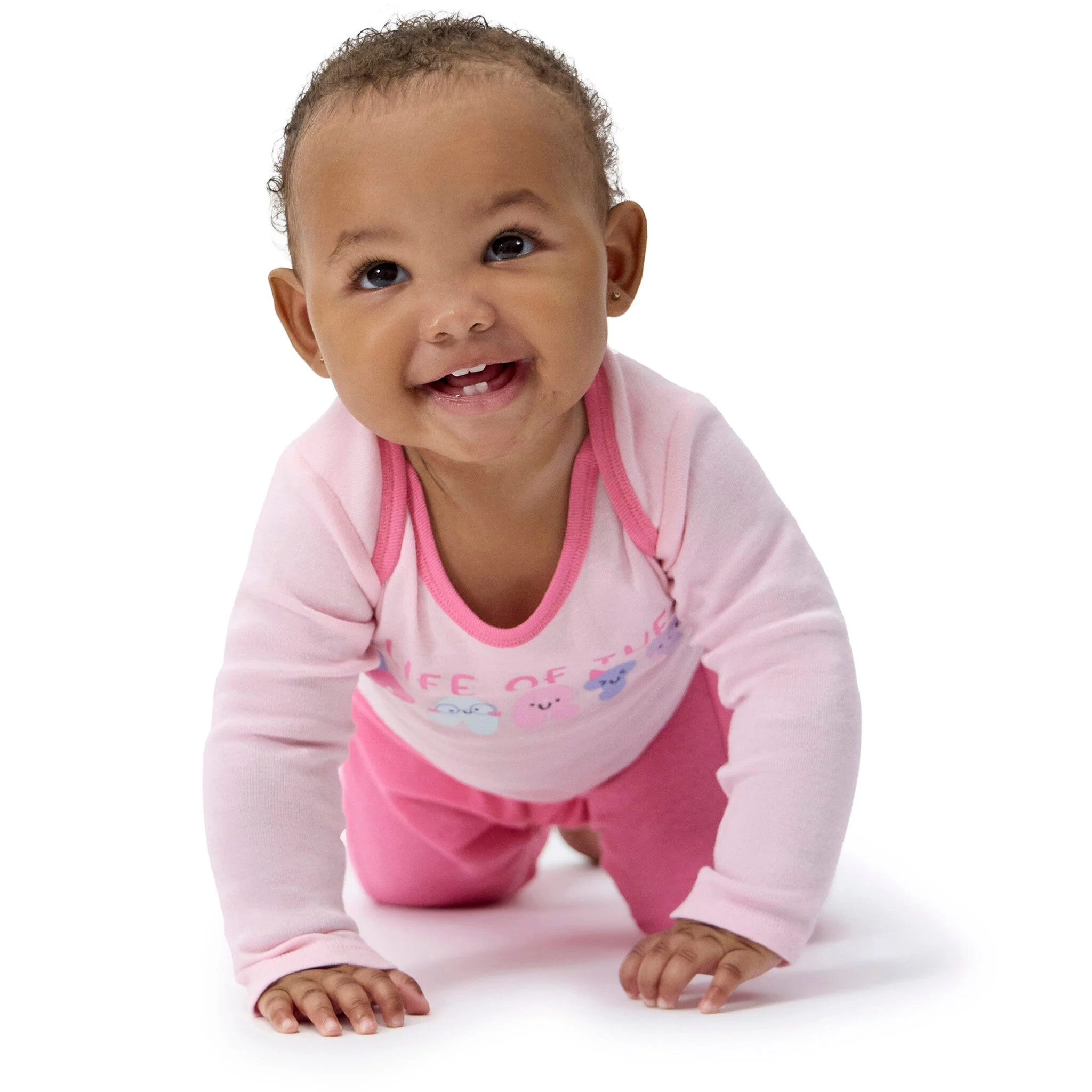 4-Piece Baby Girls Party Rainbow Onesies® Bodysuits and Pants - Image 2