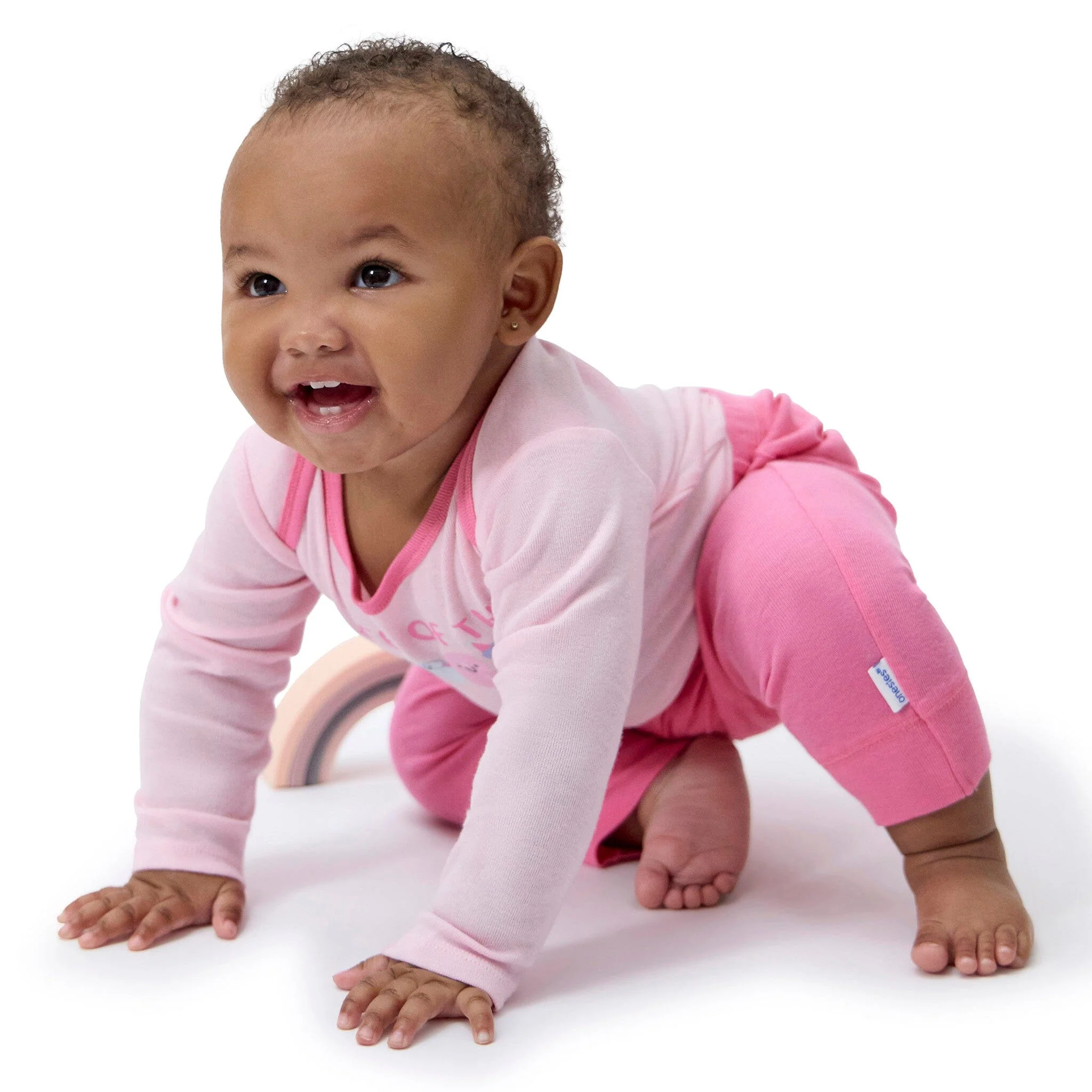 4-Piece Baby Girls Party Rainbow Onesies® Bodysuits and Pants - Image 3