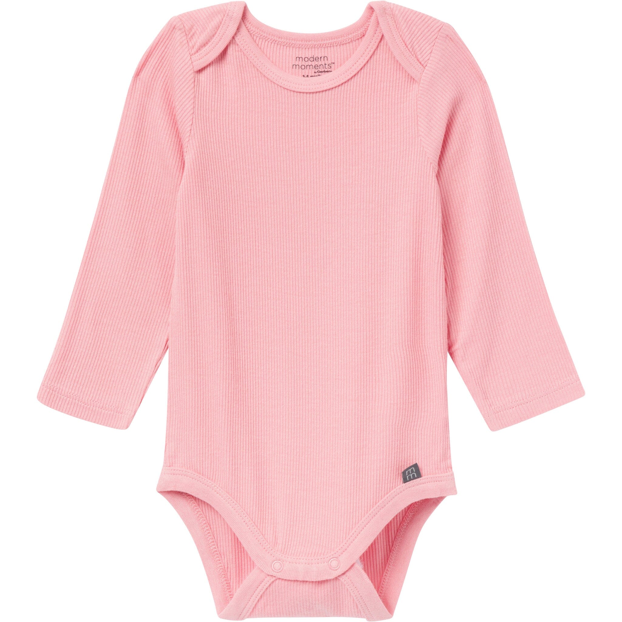 4-Piece Baby Girls Peach Floral Viscose Bodysuits and Pants Set - Image 2