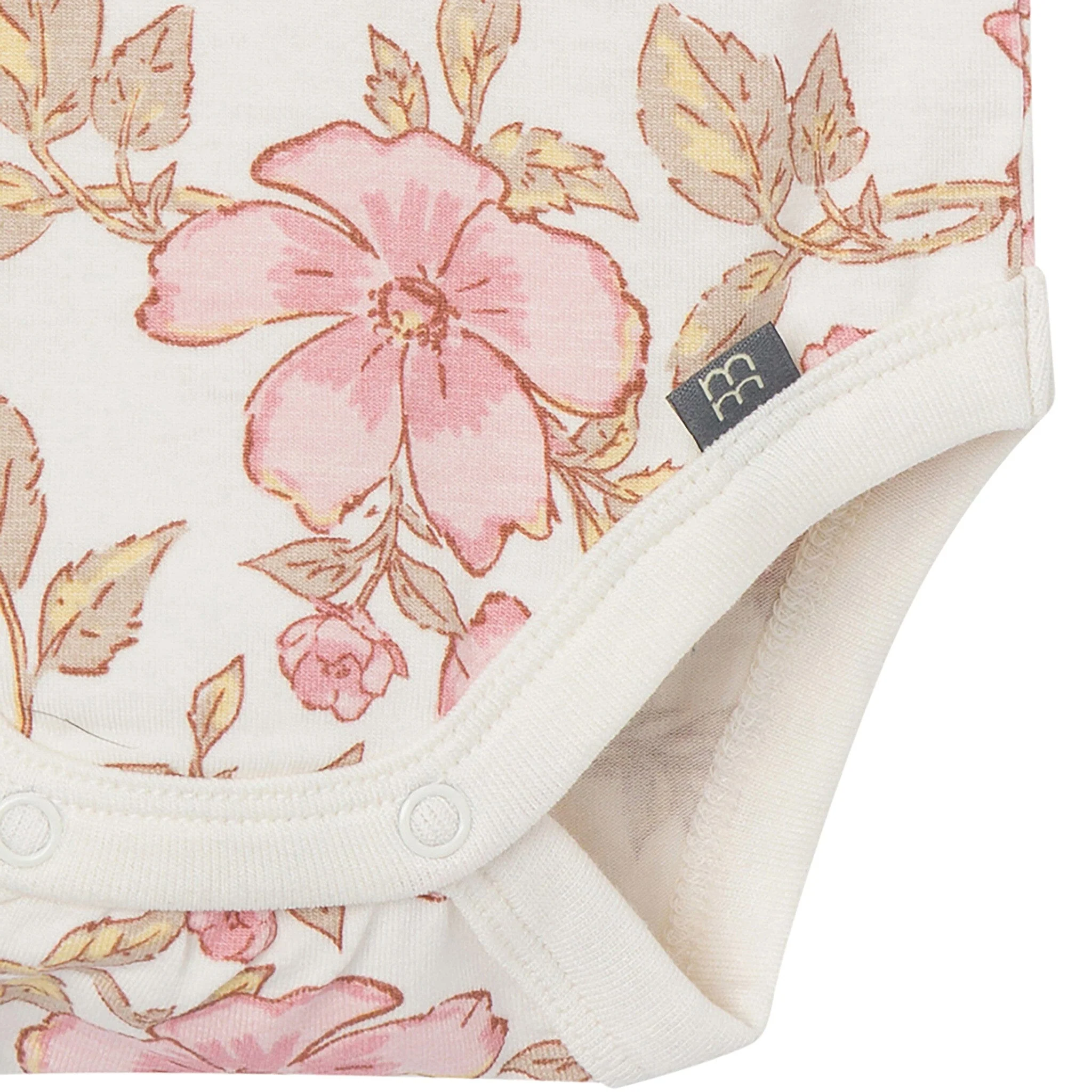 4-Piece Baby Girls Pink Flower Bodysuits and Pants Viscose Set - Image 4