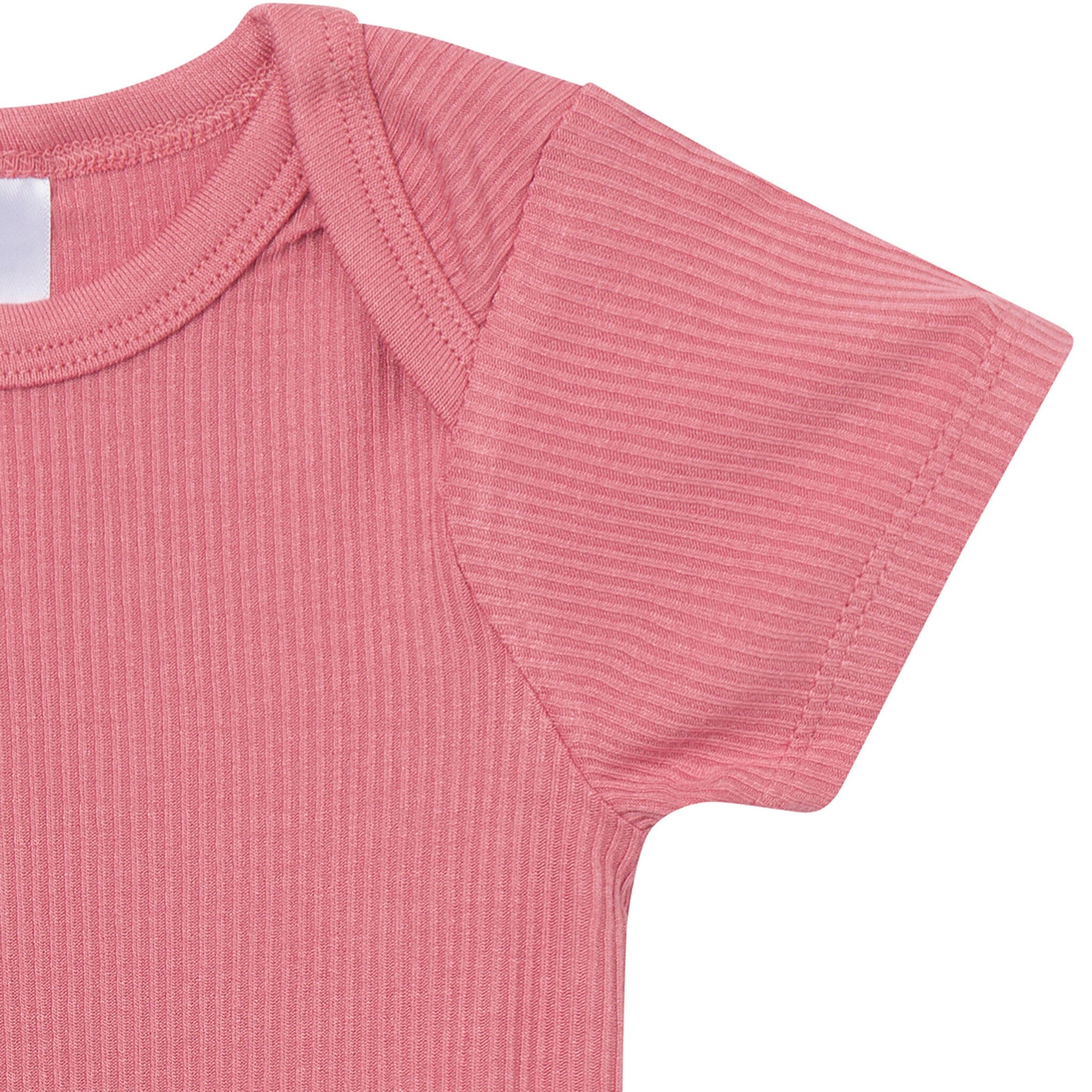 4-Piece Baby Girls Pink Flower Bodysuits and Pants Viscose Set - Image 8