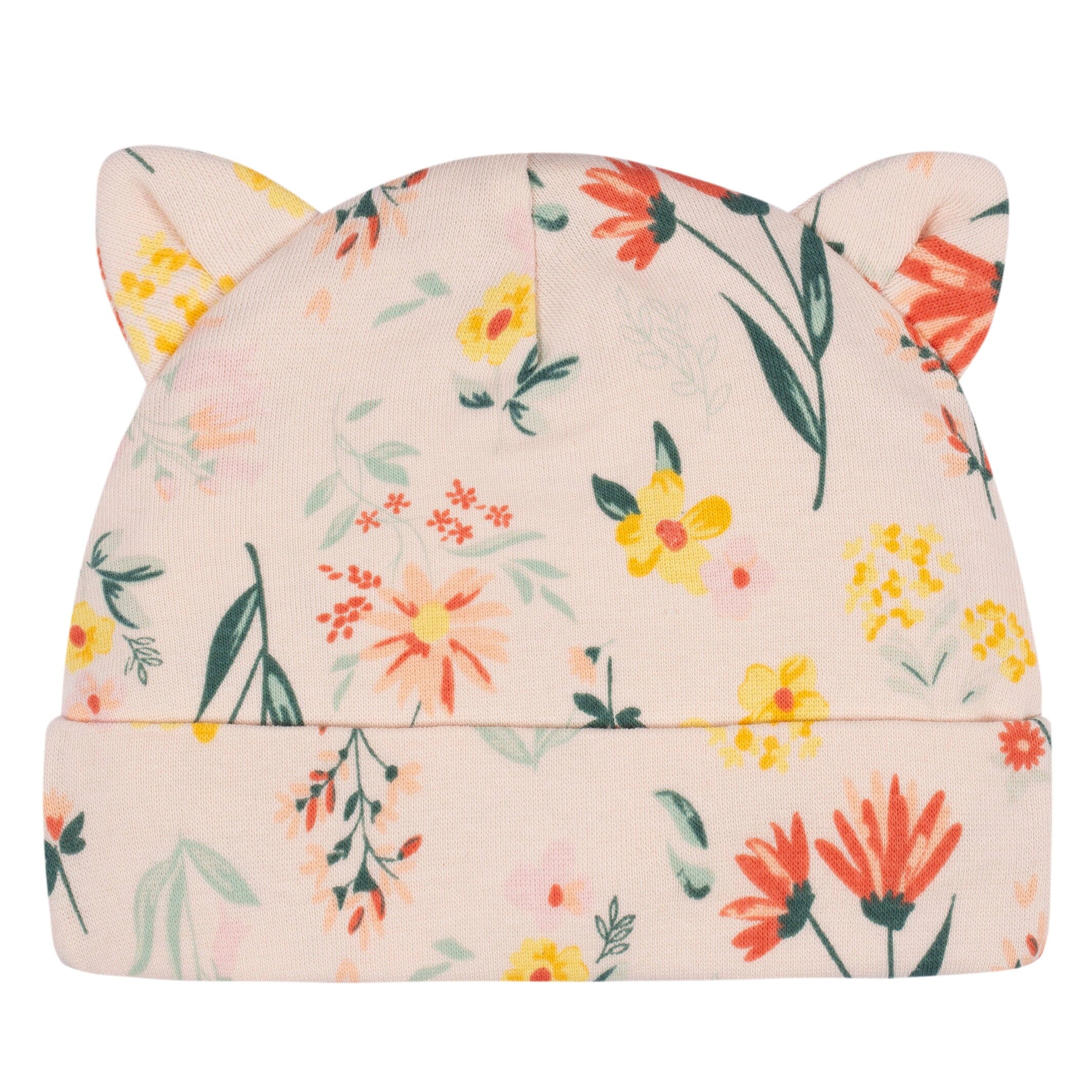 4-Piece Baby Girls Wildflower Cap & Mitten Set - Image 2
