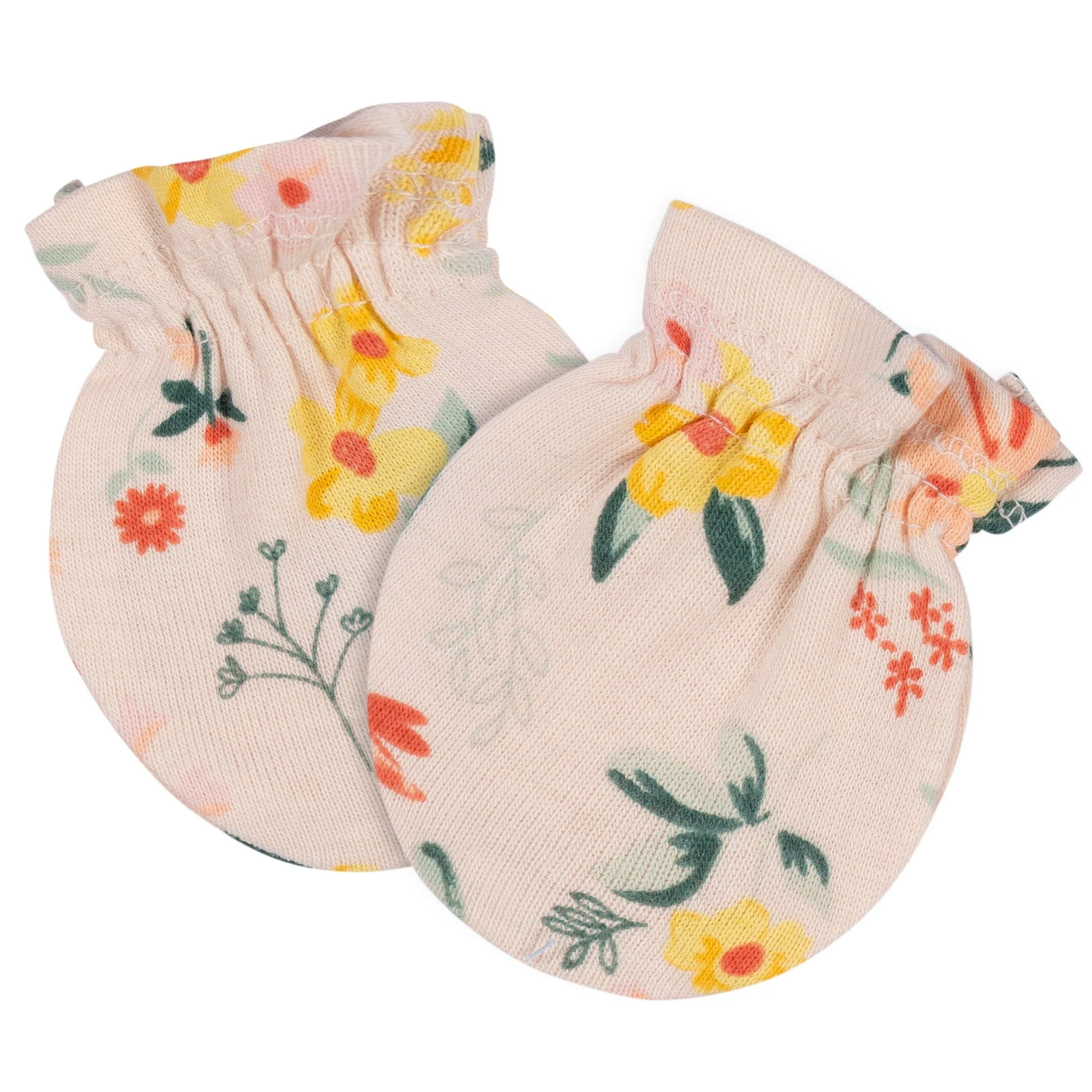 4-Piece Baby Girls Wildflower Cap & Mitten Set - Image 3