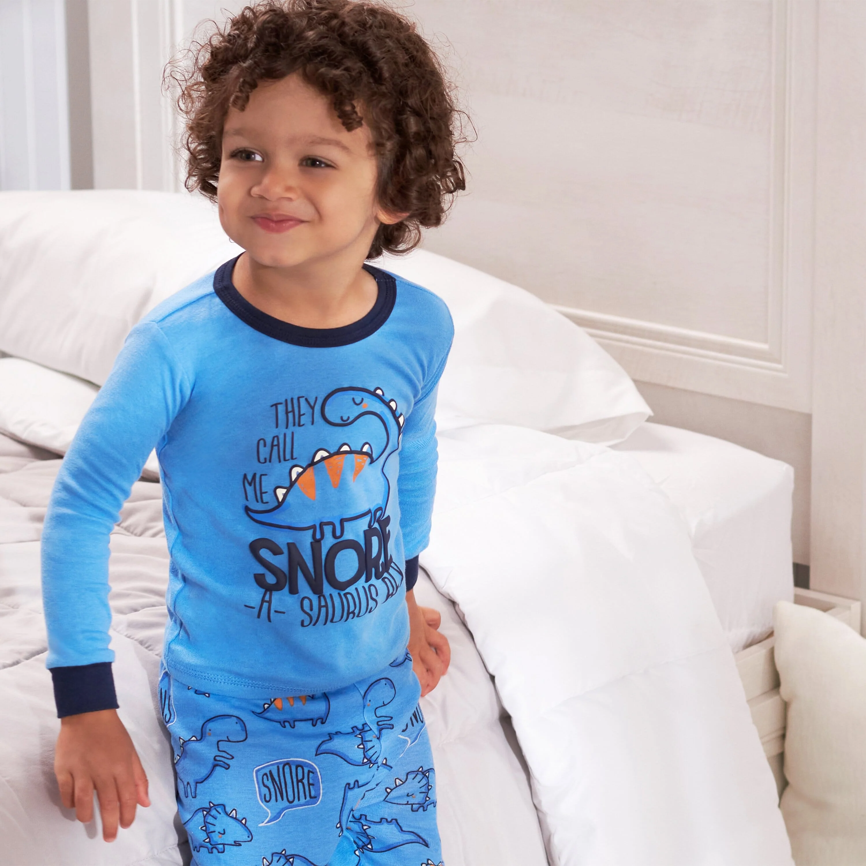 4-Piece Infant & Toddler Boys Dino Snug Fit Cotton Pajamas - Image 2