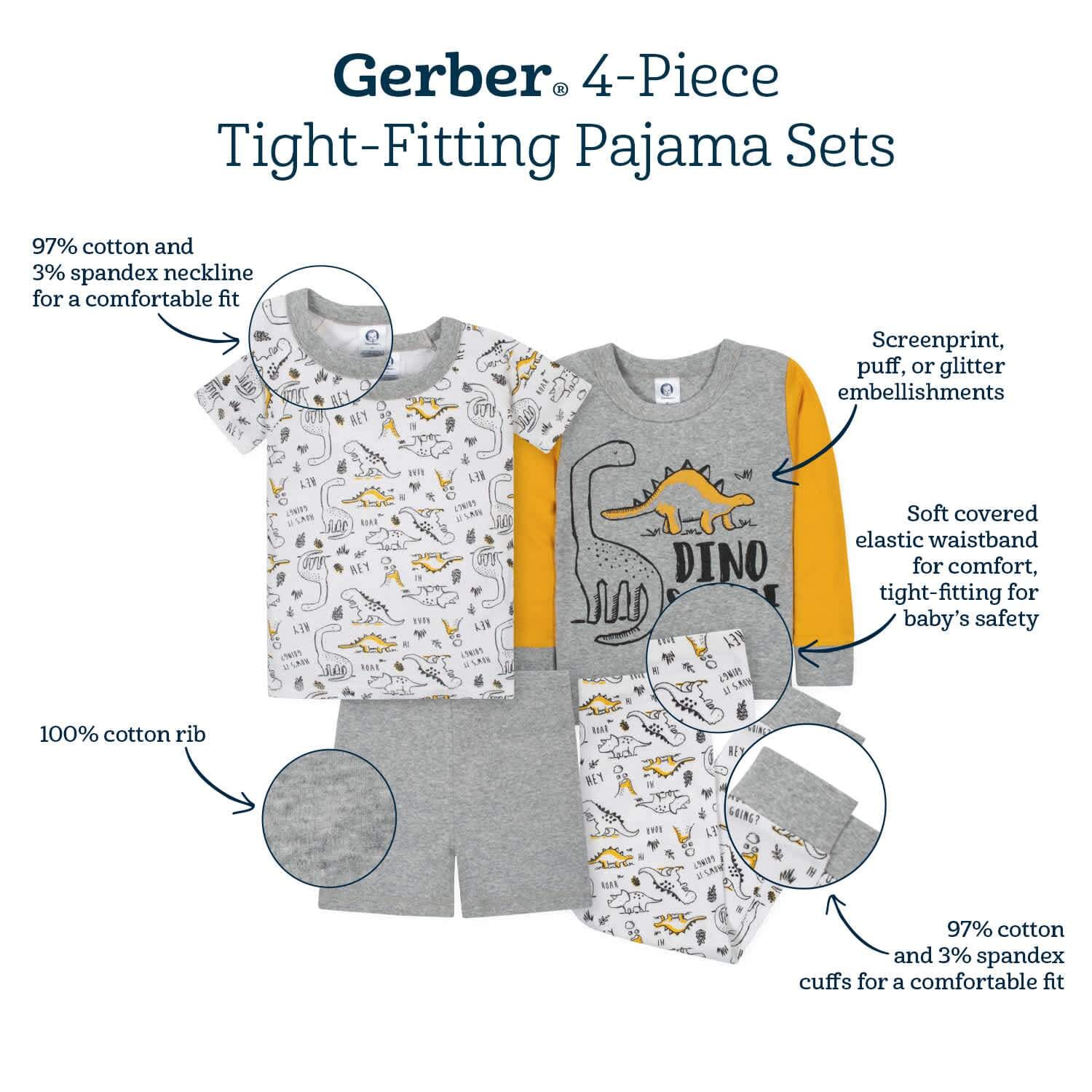 4-Piece Infant & Toddler Boys Construction Trucks Snug Fit Cotton Pajamas - Image 7