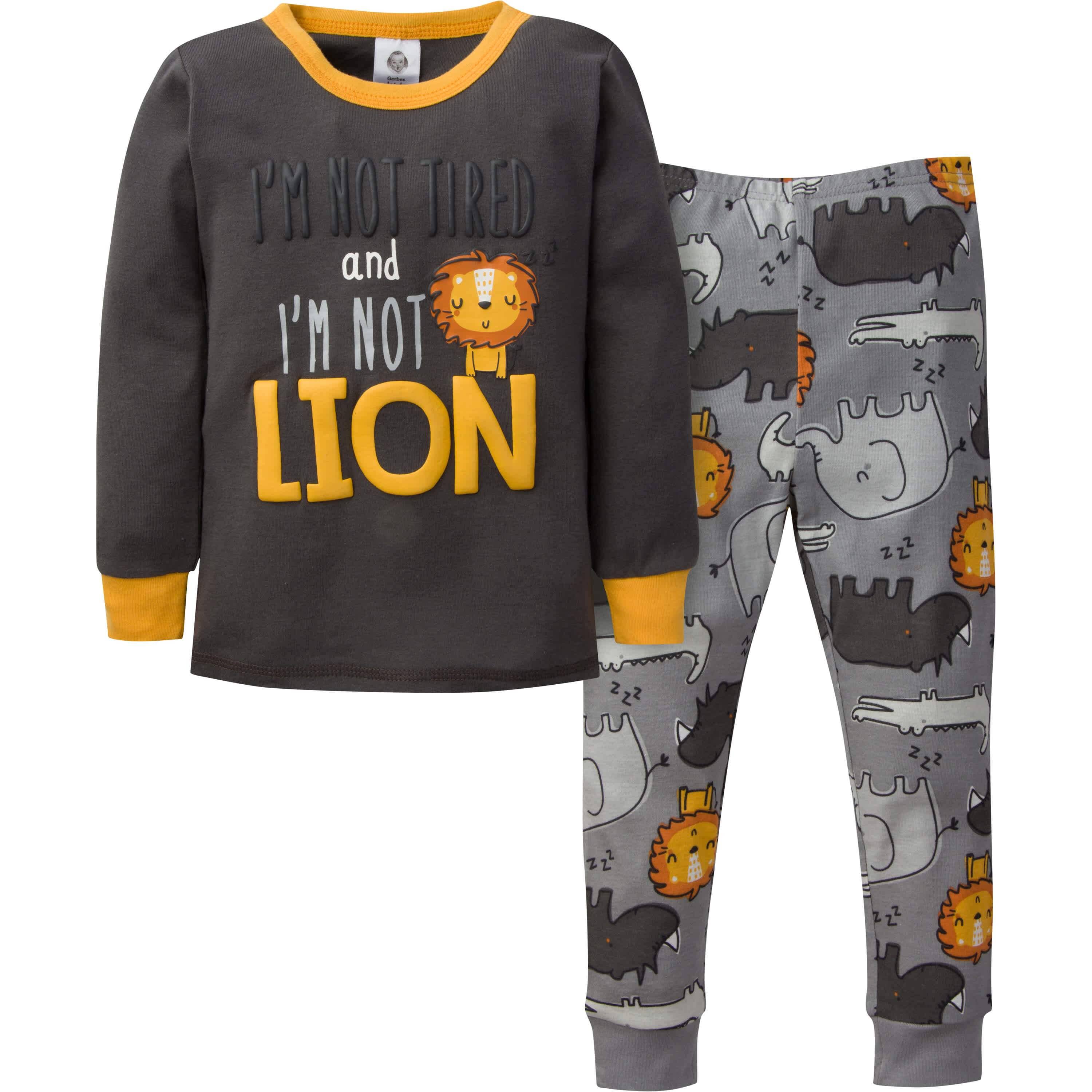 4-Piece Infant & Toddler Boys Lion Snug Fit Cotton Pajamas - Image 2