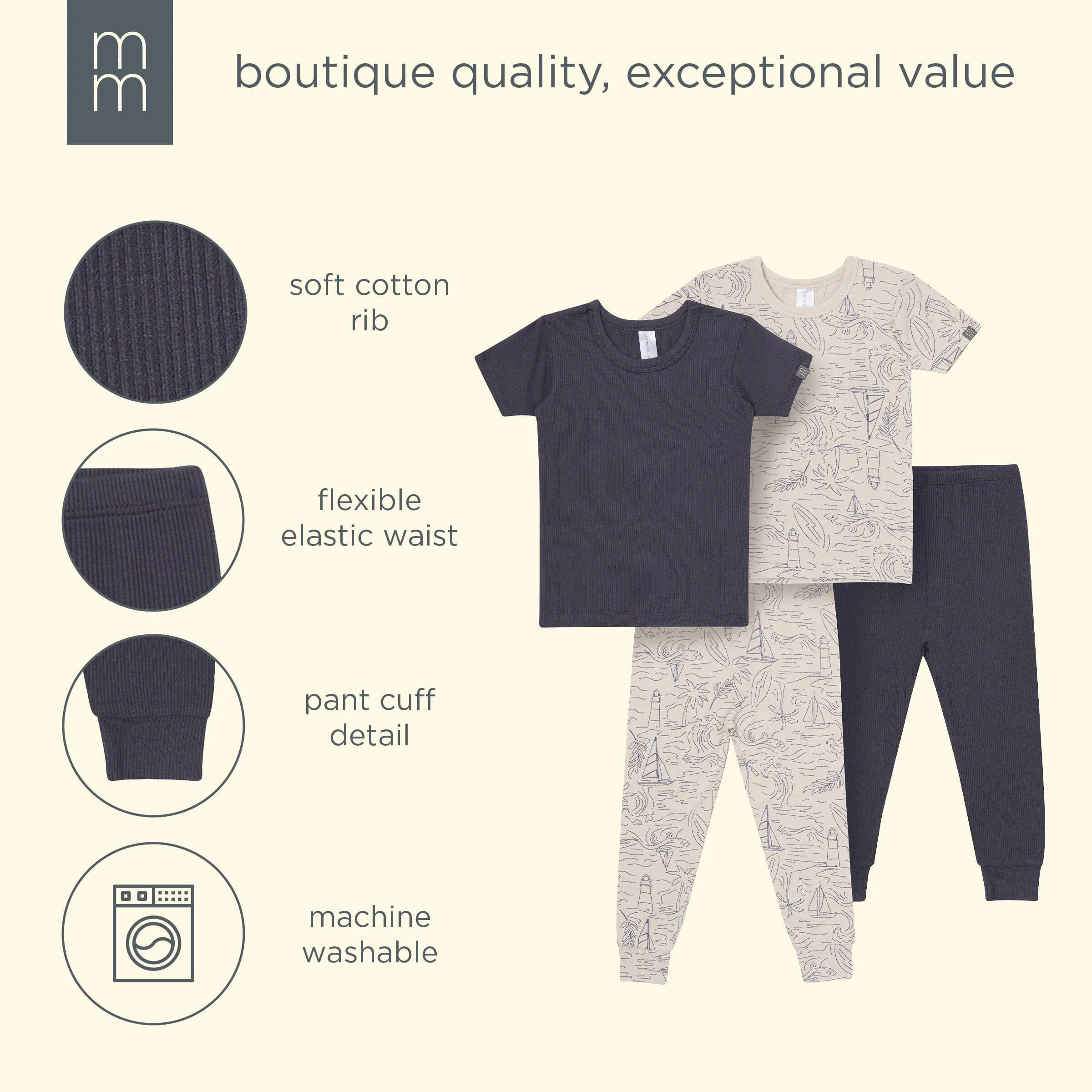 4-Piece Boys Maine Coast Viscose Snug Fit Pajama Set - Image 14