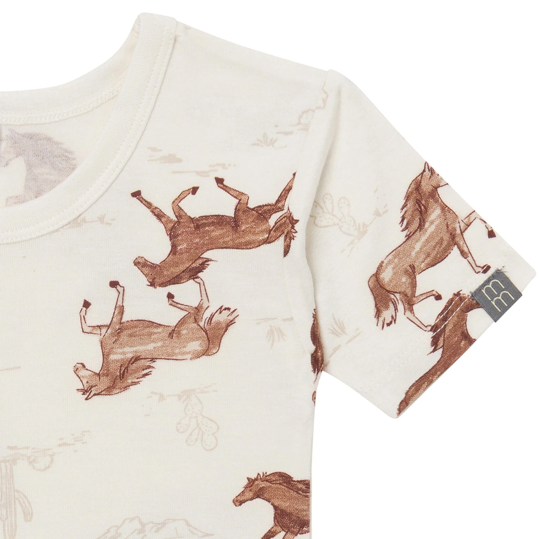 4-Piece Boys Wild Horses Viscose Snug Fit Pajama Set - Image 4