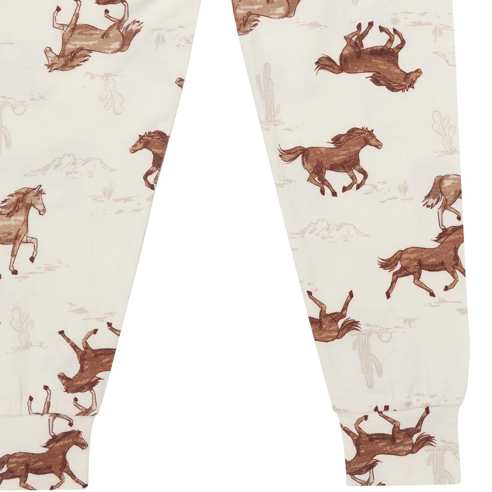 4-Piece Boys Wild Horses Viscose Snug Fit Pajama Set - Image 6