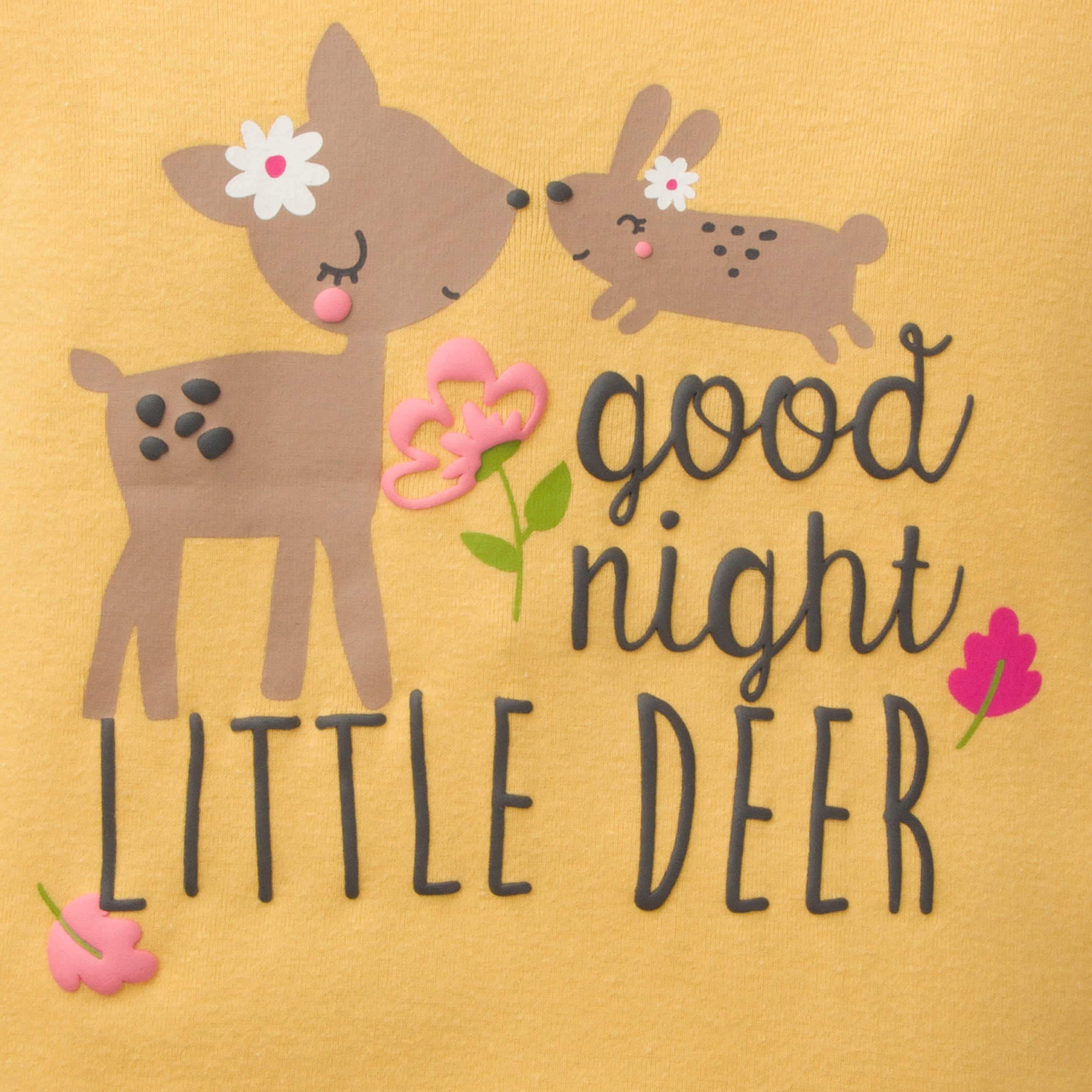 4-Piece Infant & Toddler Girls Deer Snug Fit Cotton Pajamas - Image 5