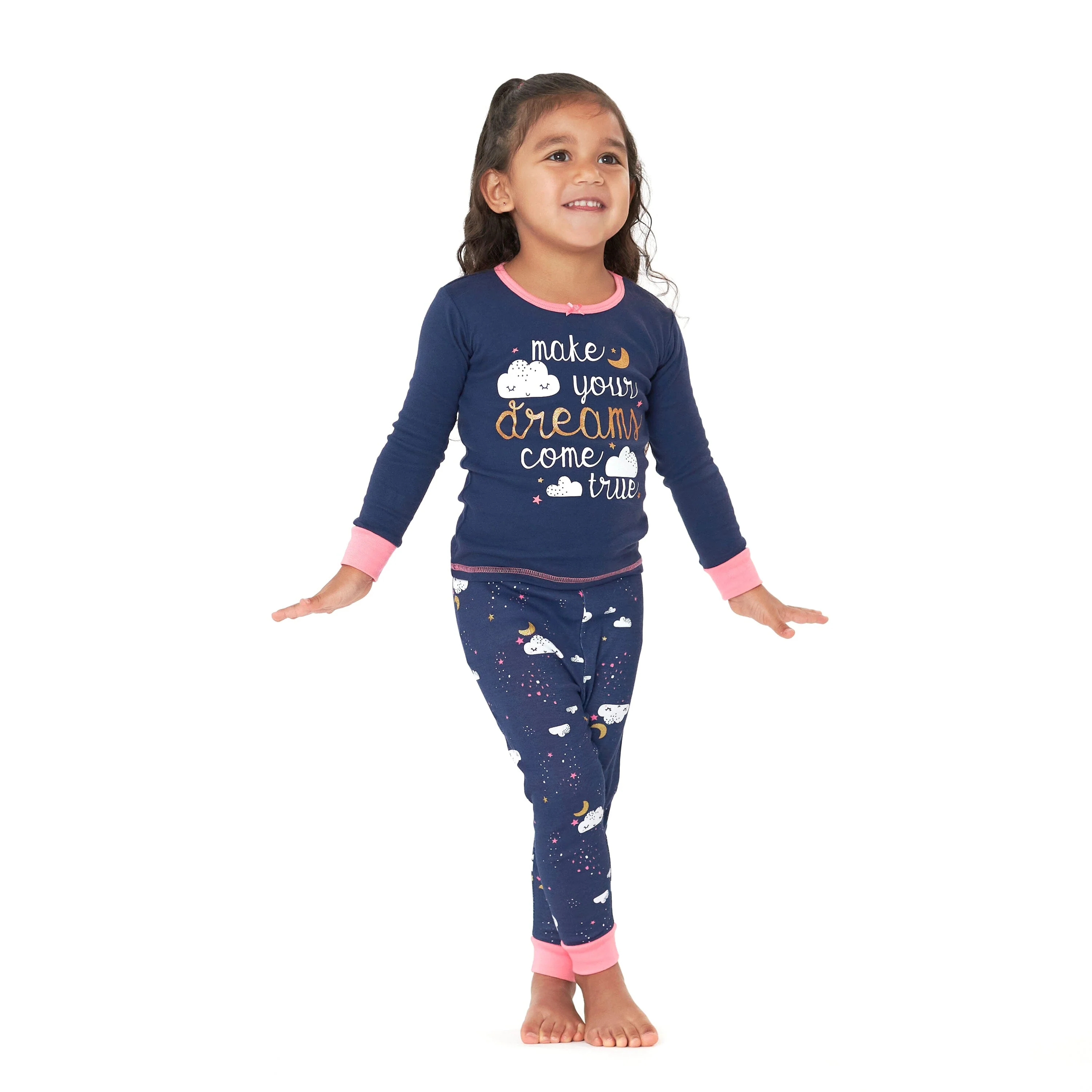 4-Piece Infant & Toddler Girls Dreams Snug Fit Cotton Pajamas - Image 2