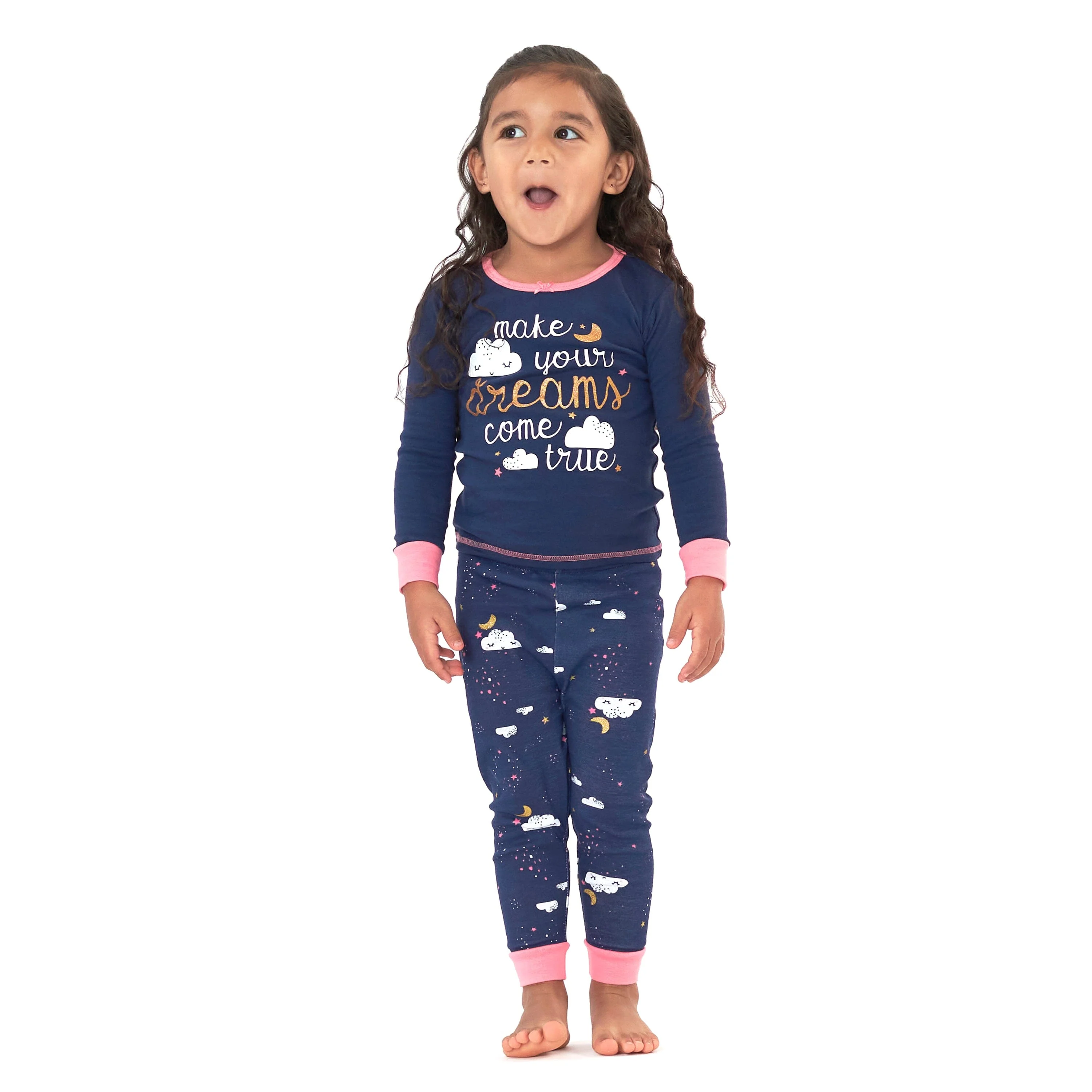 4-Piece Infant & Toddler Girls Dreams Snug Fit Cotton Pajamas - Image 3