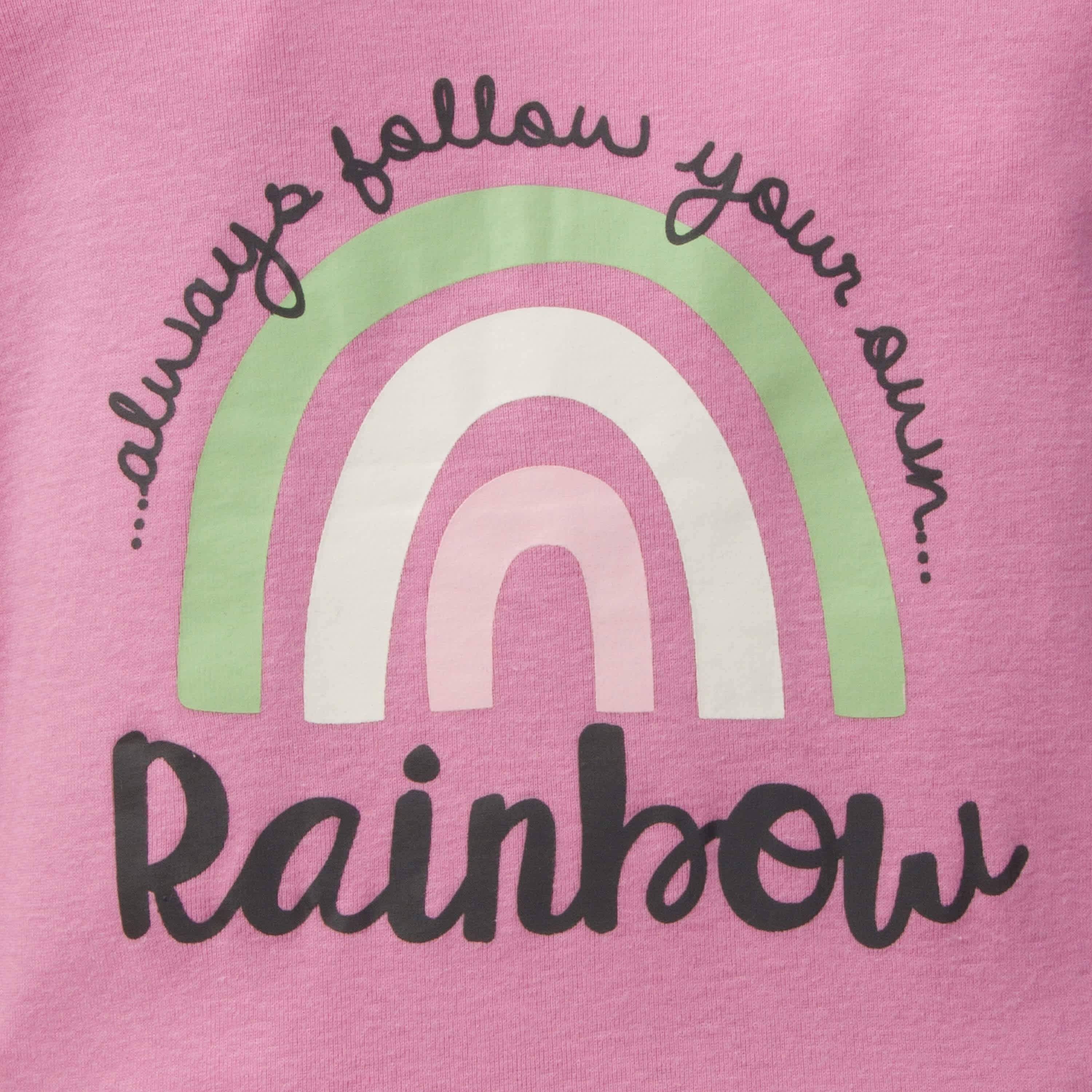 4-Piece Baby Girls Rainbow Snug Fit Cotton Pajamas, 12M - Image 2