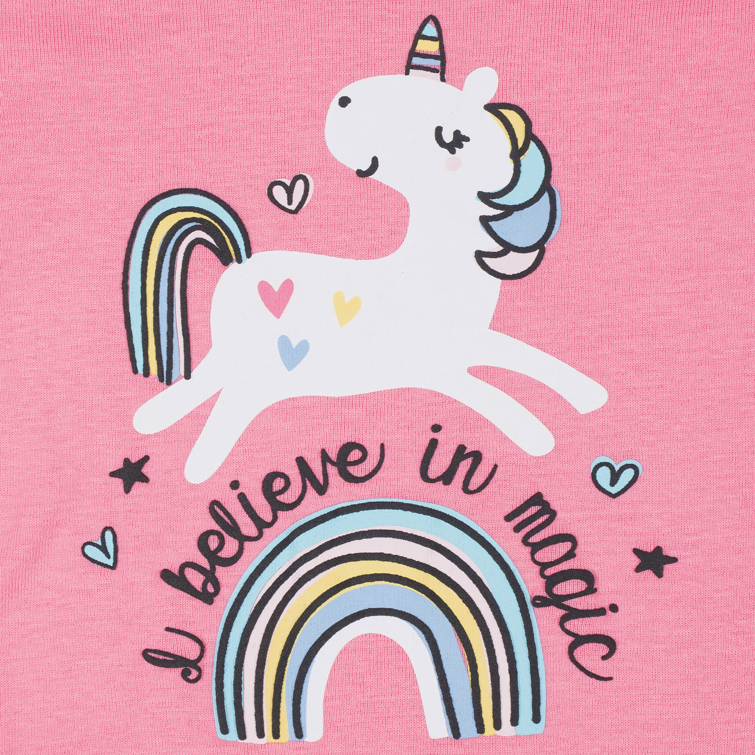4-Piece Infant & Toddler Girls Unicorn Snug Fit Cotton Pajamas - Image 3