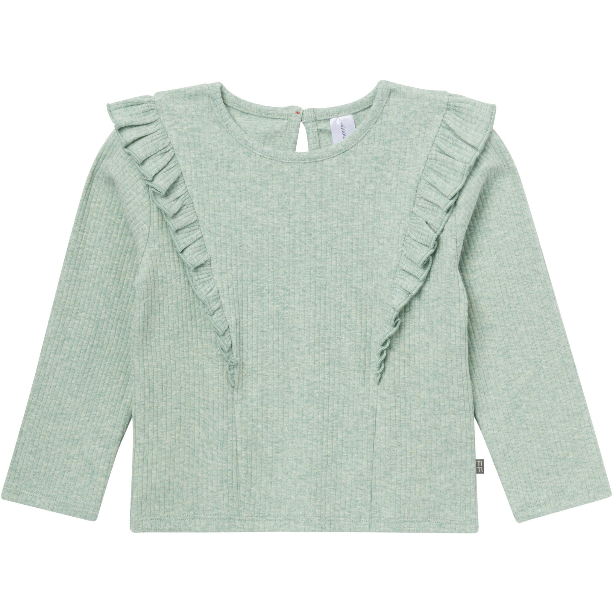 4-Piece Girls Green Floral Ruffle Tops and Leggings Set - Image 2