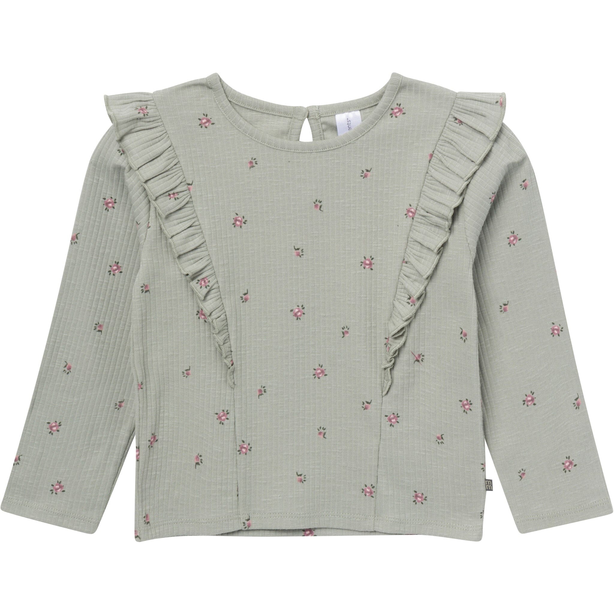 4-Piece Girls Green Floral Ruffle Tops and Leggings Set - Image 4