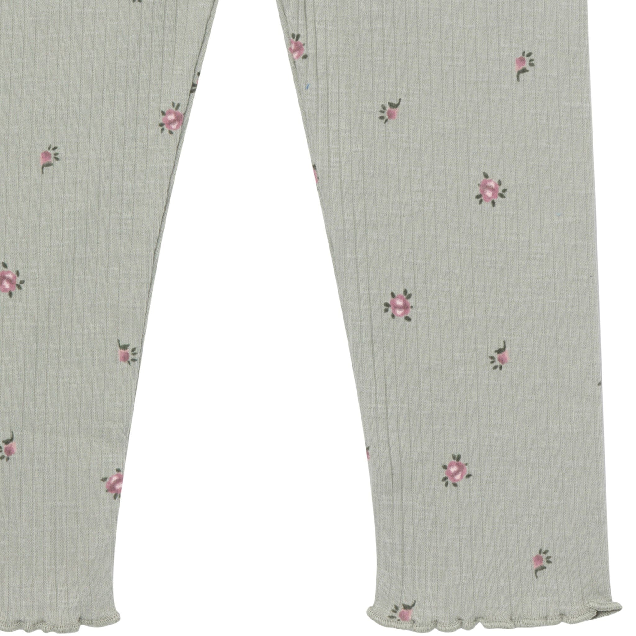 4-Piece Girls Green Floral Ruffle Tops and Leggings Set - Image 9