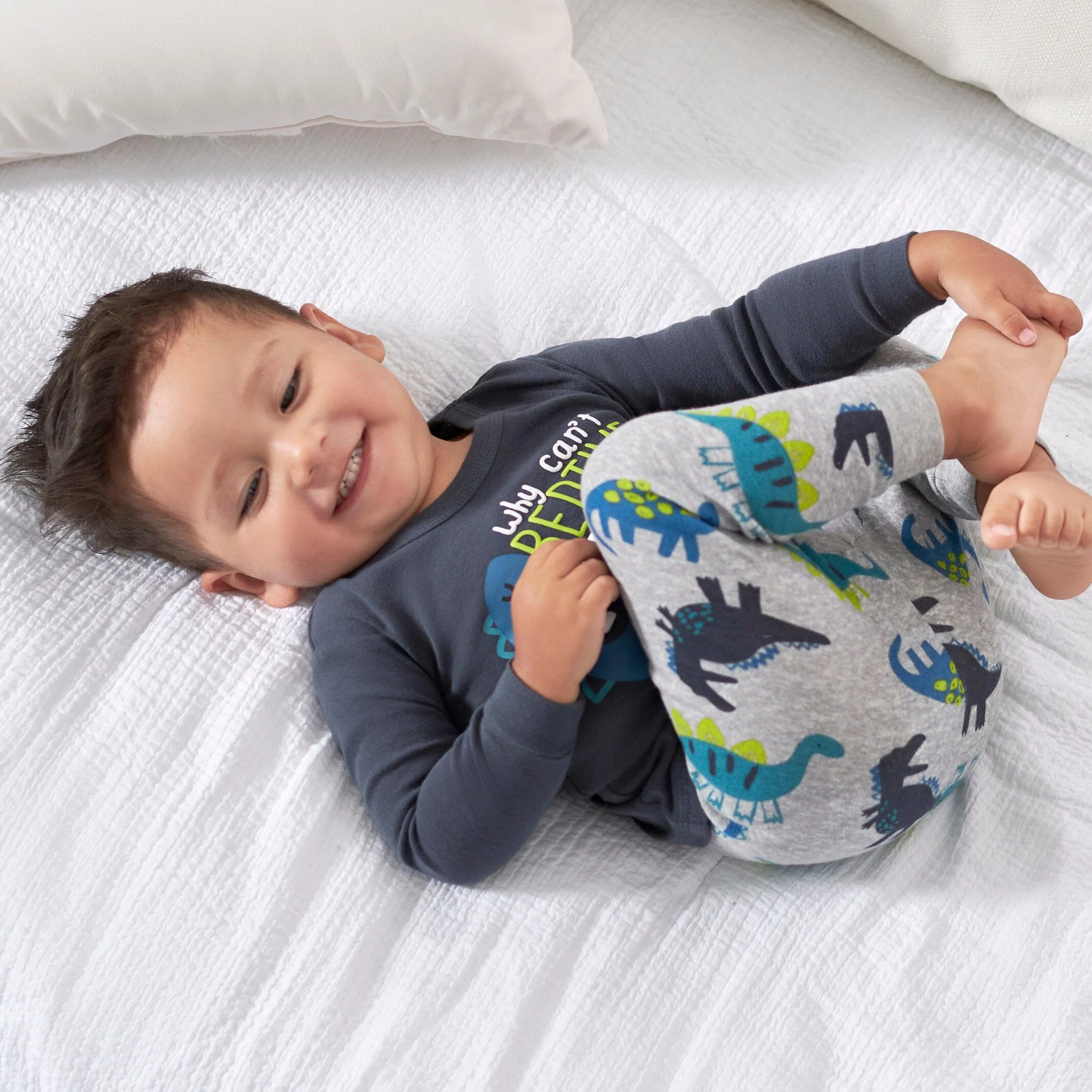 4-Piece Infant & Toddler Boys Big Dino Snug Fit Cotton Pajamas - Image 3