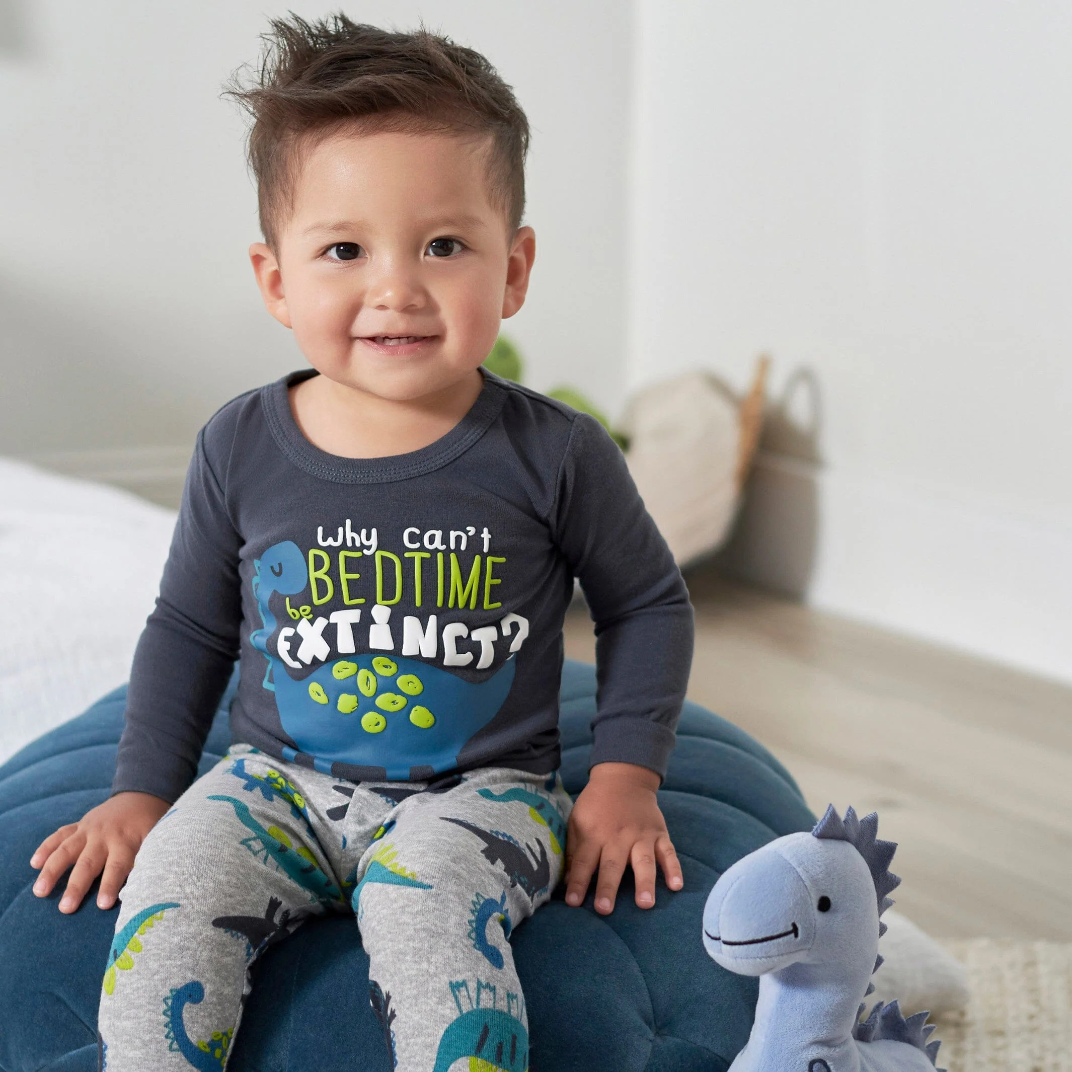 4-Piece Infant & Toddler Boys Big Dino Snug Fit Cotton Pajamas - Image 4