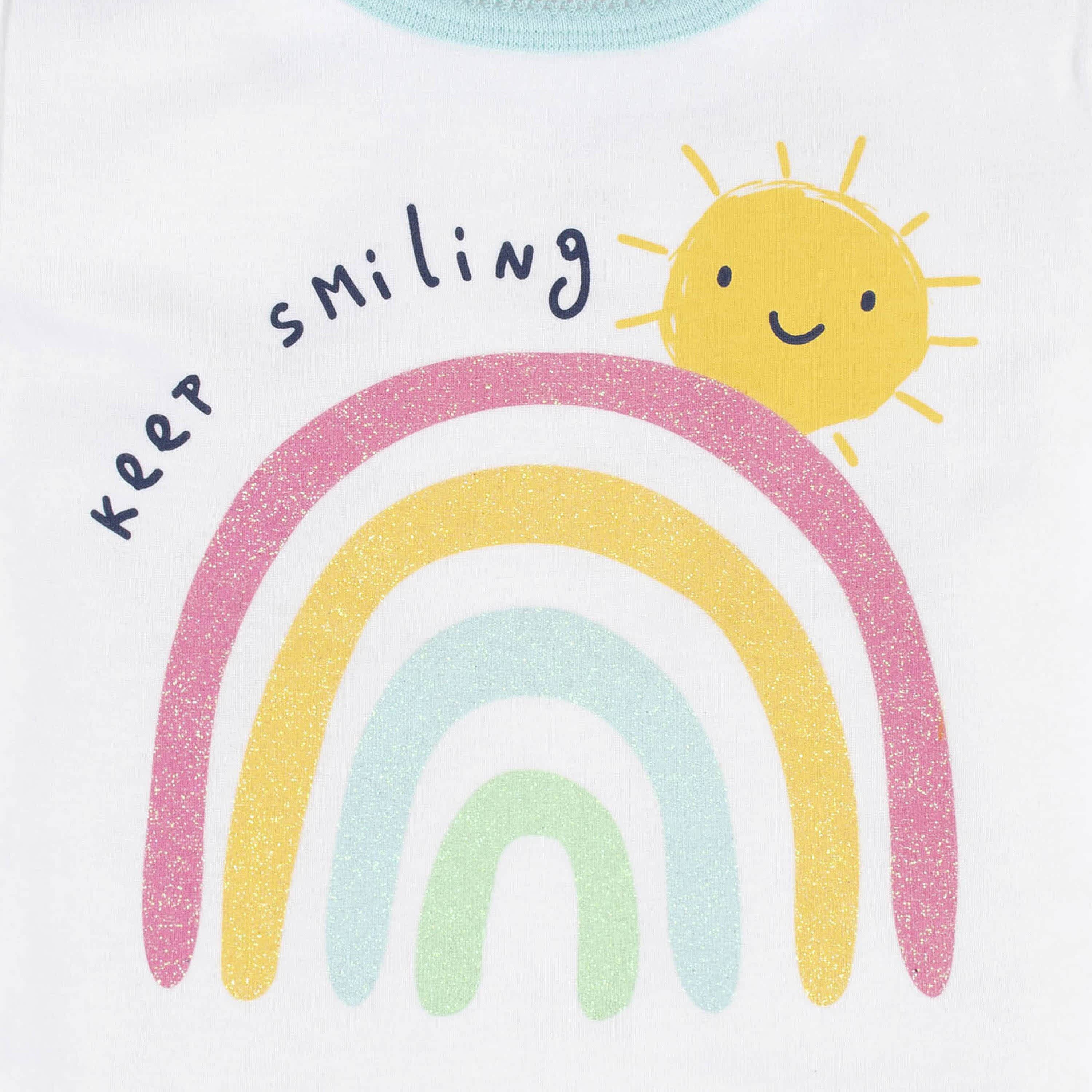 4-Piece Infant & Toddler Girls Dots Of Rainbows Tees, Skort & Pants Set - Image 5