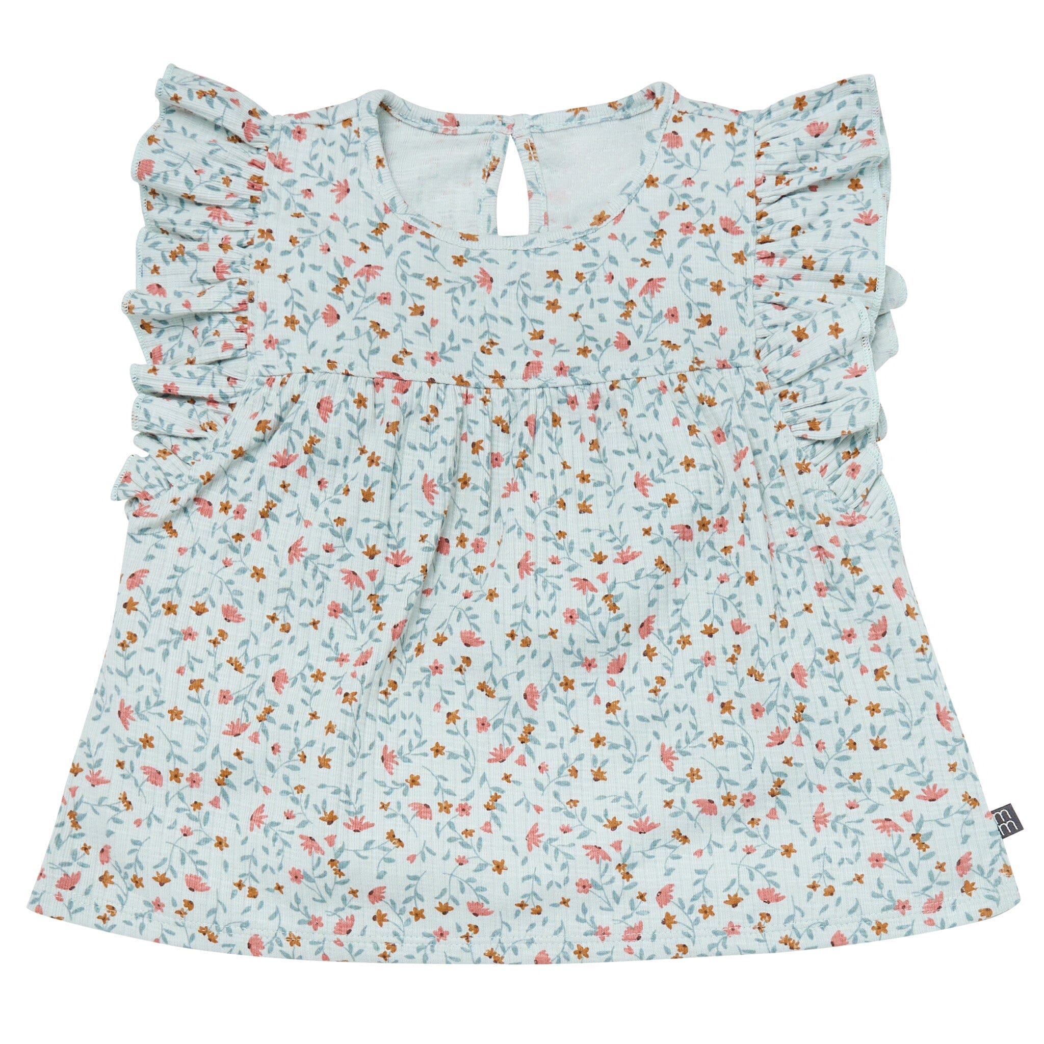 4-Piece Infant & Toddler Girls Vine Floral Flutter Sleeve Tops and Shorts Set - Image 4