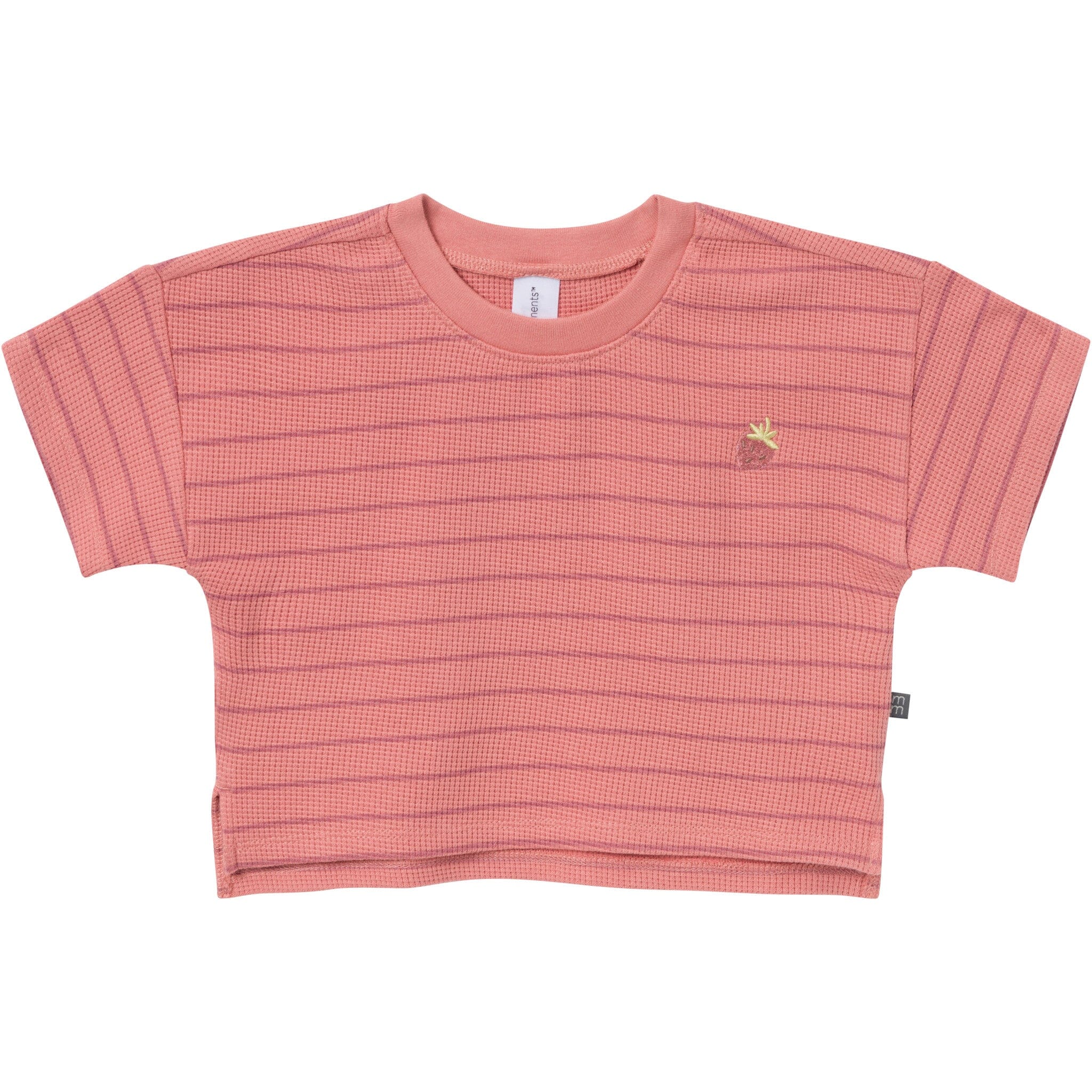 4-Piece Infant & Toddler Girls Rose Stripe Drop Shoulder Crop Tops and Shorts Set - Image 2