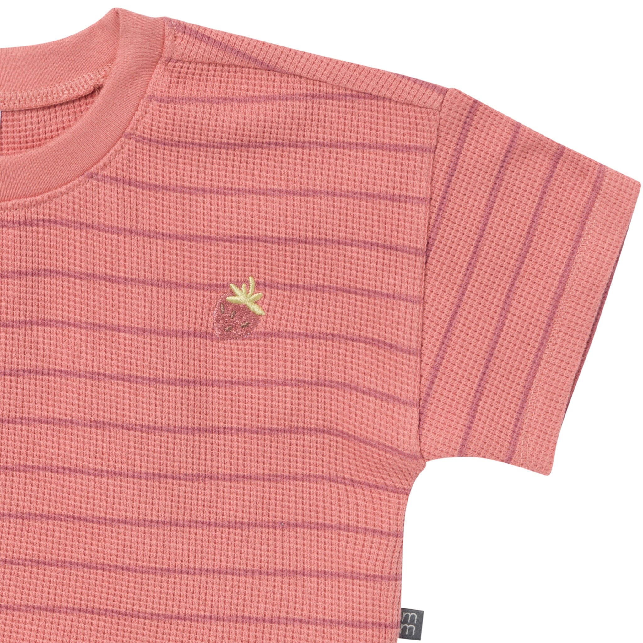 4-Piece Infant & Toddler Girls Rose Stripe Drop Shoulder Crop Tops and Shorts Set - Image 3