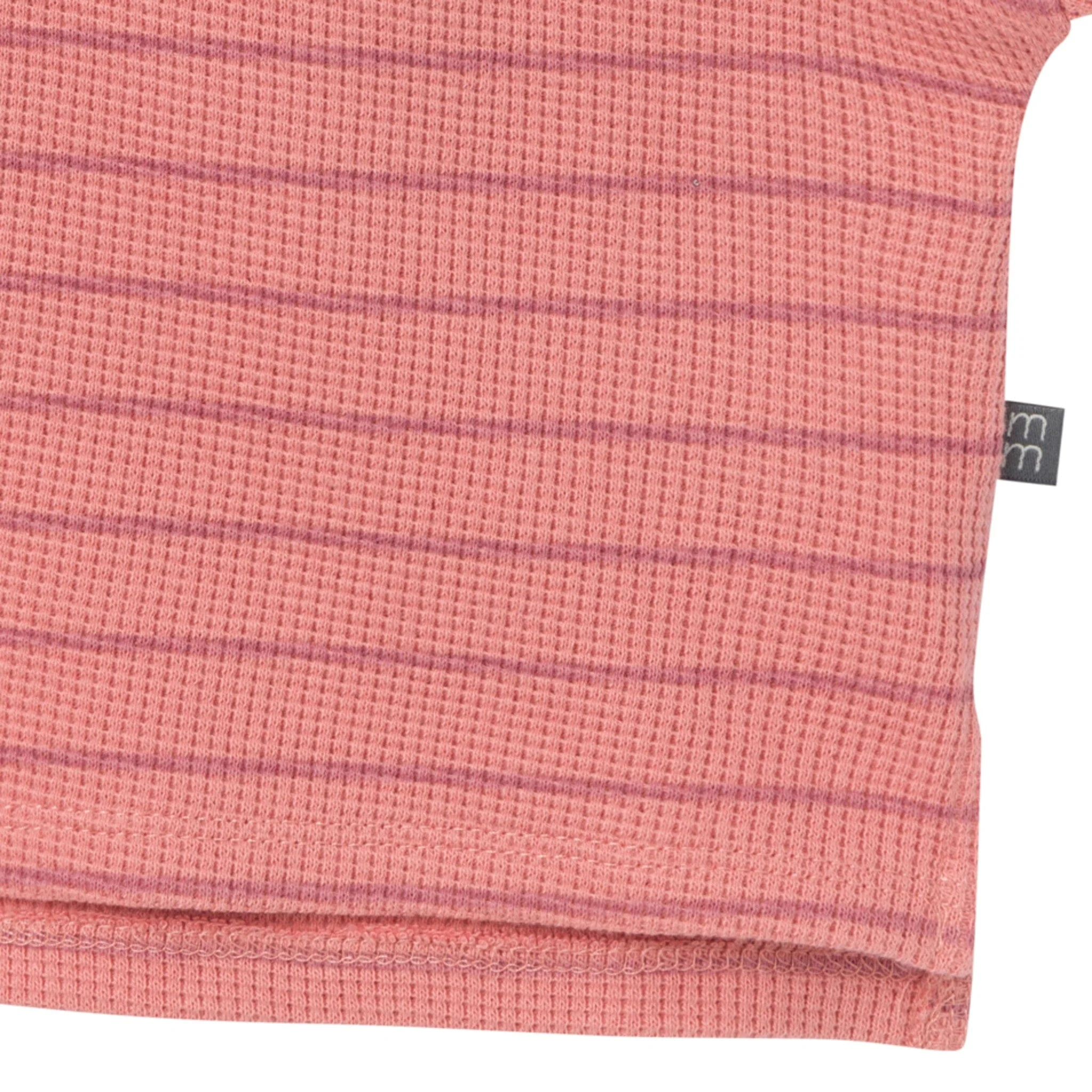 4-Piece Infant & Toddler Girls Rose Stripe Drop Shoulder Crop Tops and Shorts Set - Image 4