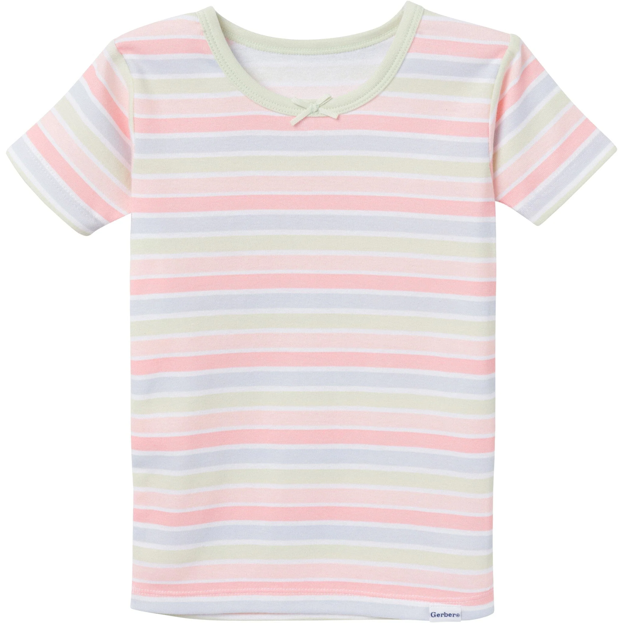 4-Piece Infant & Toddler Girls Butterfly Stripe Top and Shorts Pajama Set - Image 3