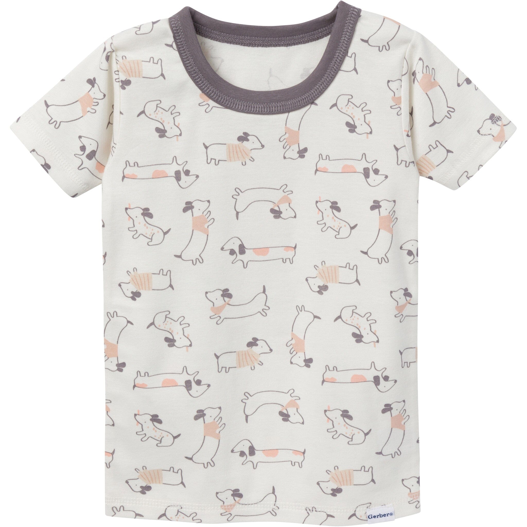 4-Piece Infant & Toddler Neutral Dog Top and Shorts Pajama Set - Image 3