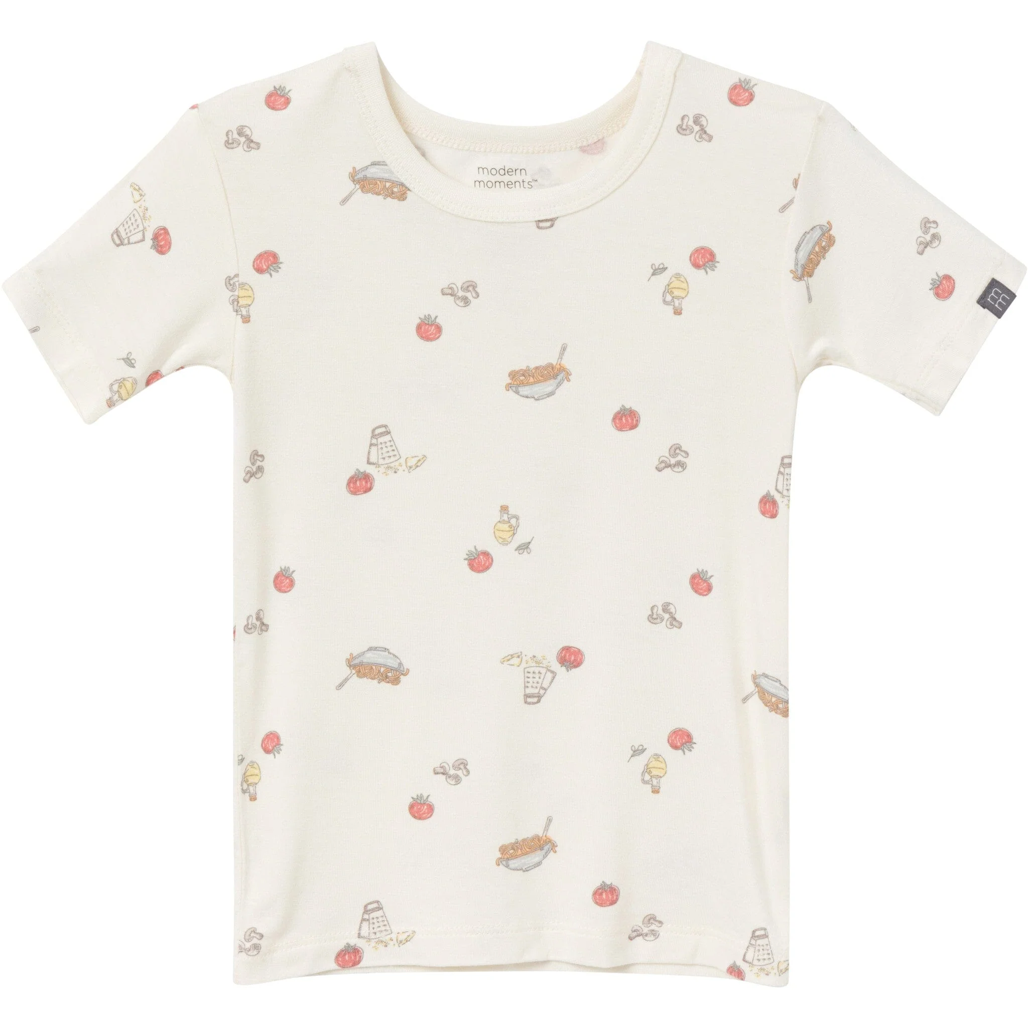 4-Piece Infant & Toddler Neutral Pasta Dinner Viscose Snug Fitting Pajamas - Image 2
