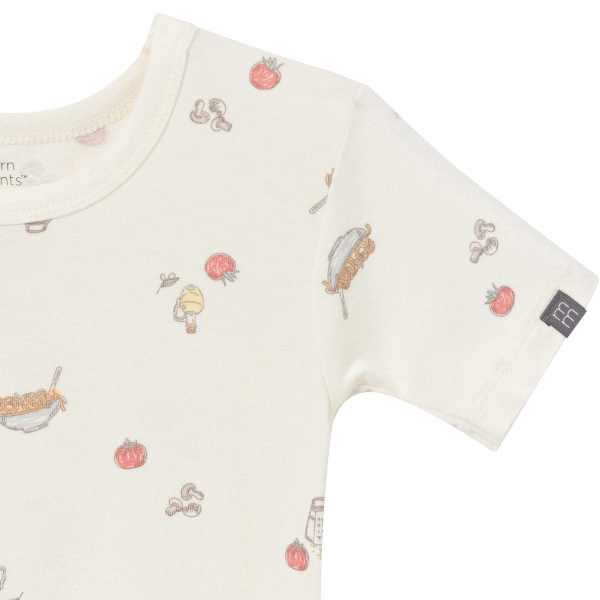 4-Piece Infant & Toddler Neutral Pasta Dinner Viscose Snug Fitting Pajamas - Image 4