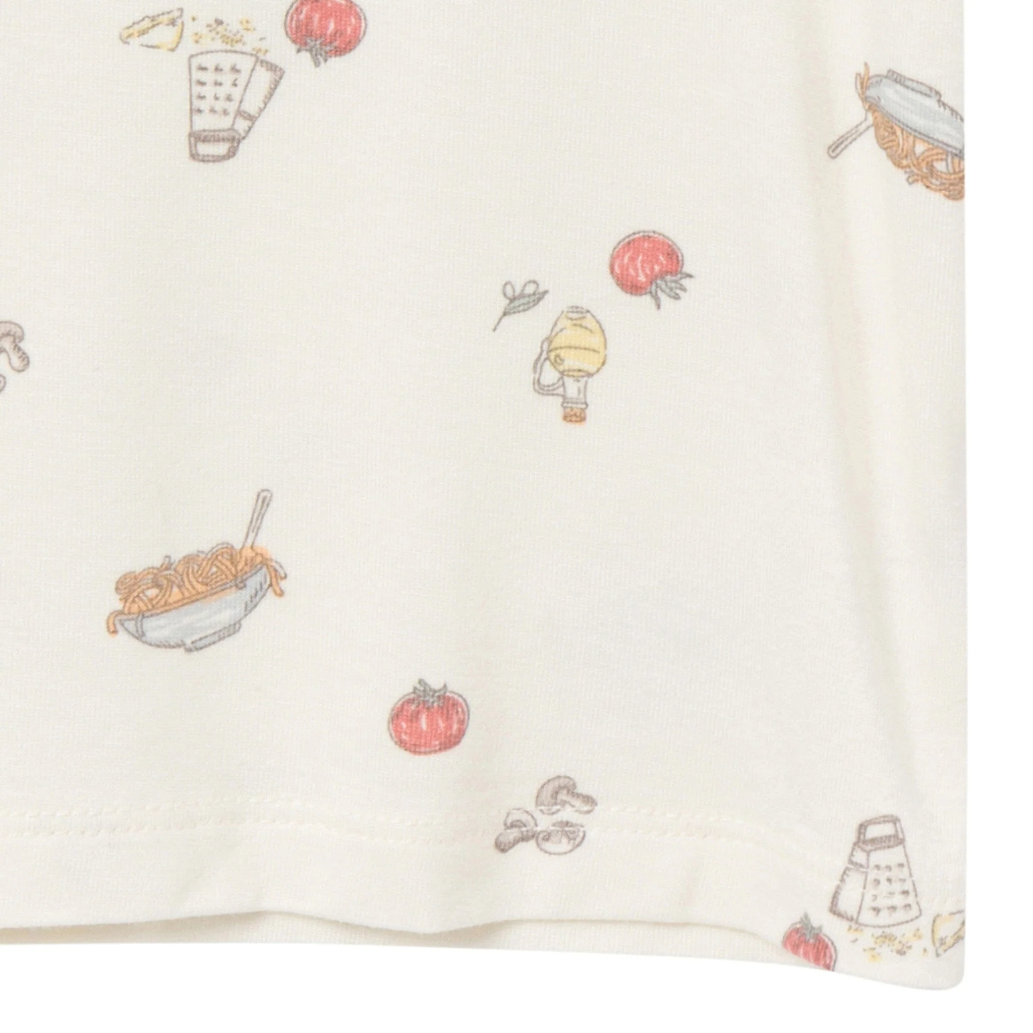 4-Piece Infant & Toddler Neutral Pasta Dinner Viscose Snug Fitting Pajamas - Image 5