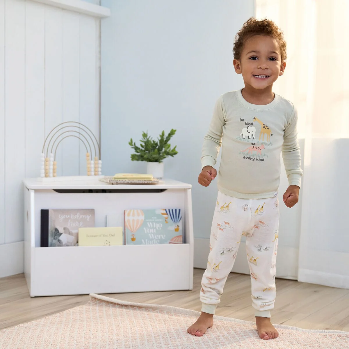 4-Piece Infant & Toddler Neutral Safari Tops and Pants Sets - Image 2
