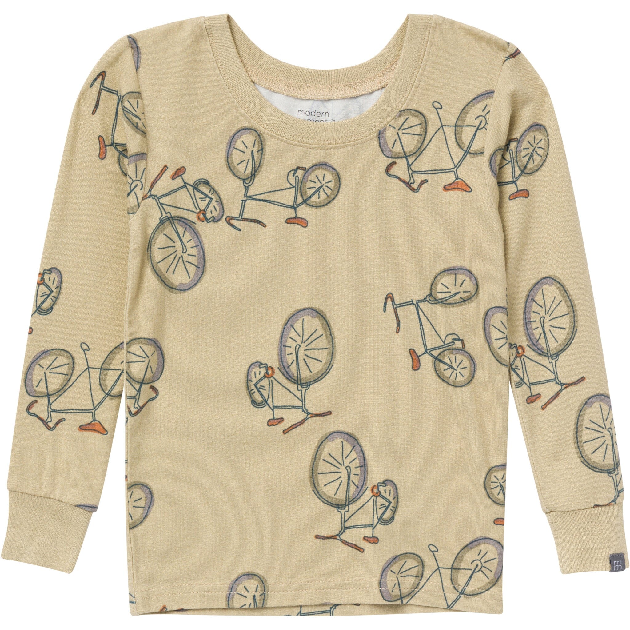 4-Piece Boys Olive Grey Bicycle Viscose Snug Fit Pajama Set - Image 4